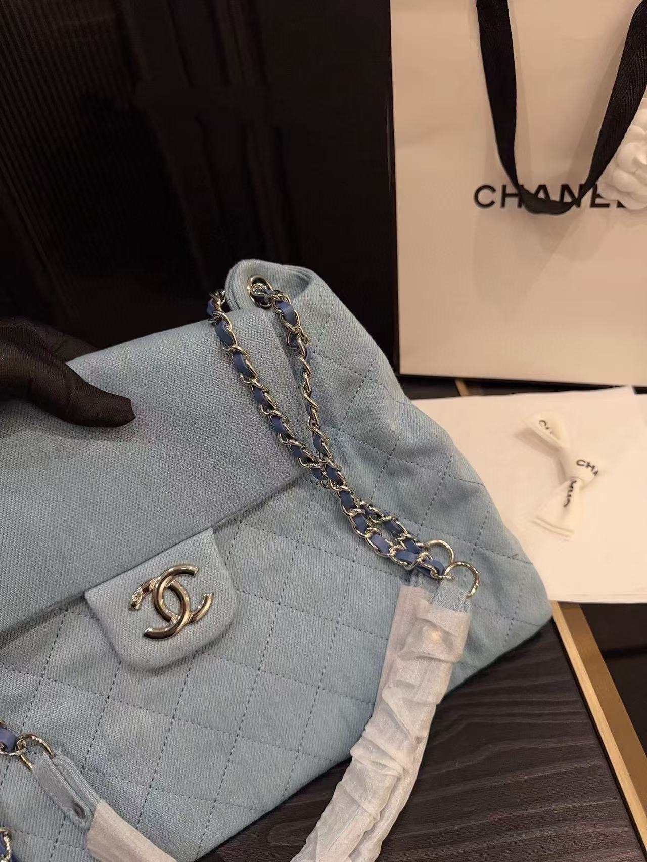 CHANE1 チェーンデニム アンダーアームバッグ【50％割引+送料無料】