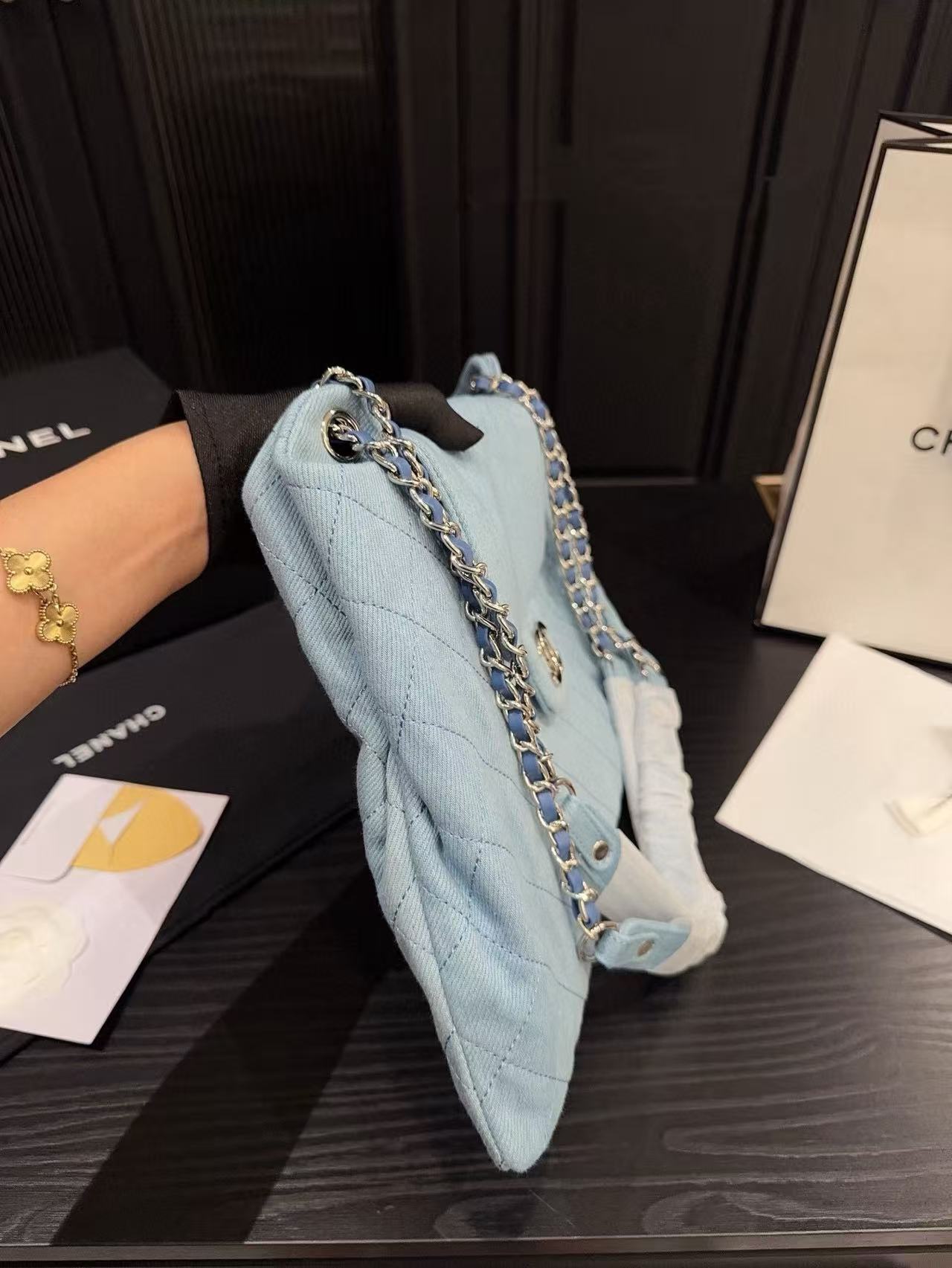 CHANE1 チェーンデニム アンダーアームバッグ【50％割引+送料無料】