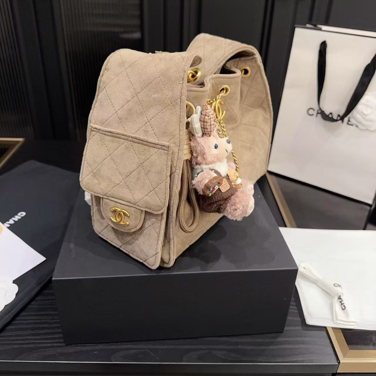 CHANE1 ディアスキン ドローストリング アンダーアームバッグ【50％割引+送料無料】