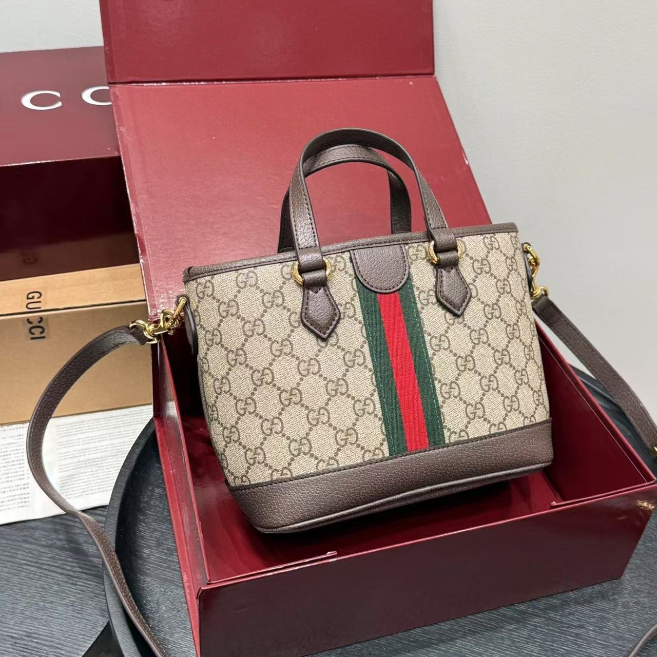 GUCC1 ジャカード牛革ハンドバッグ【50％割引+送料無料】