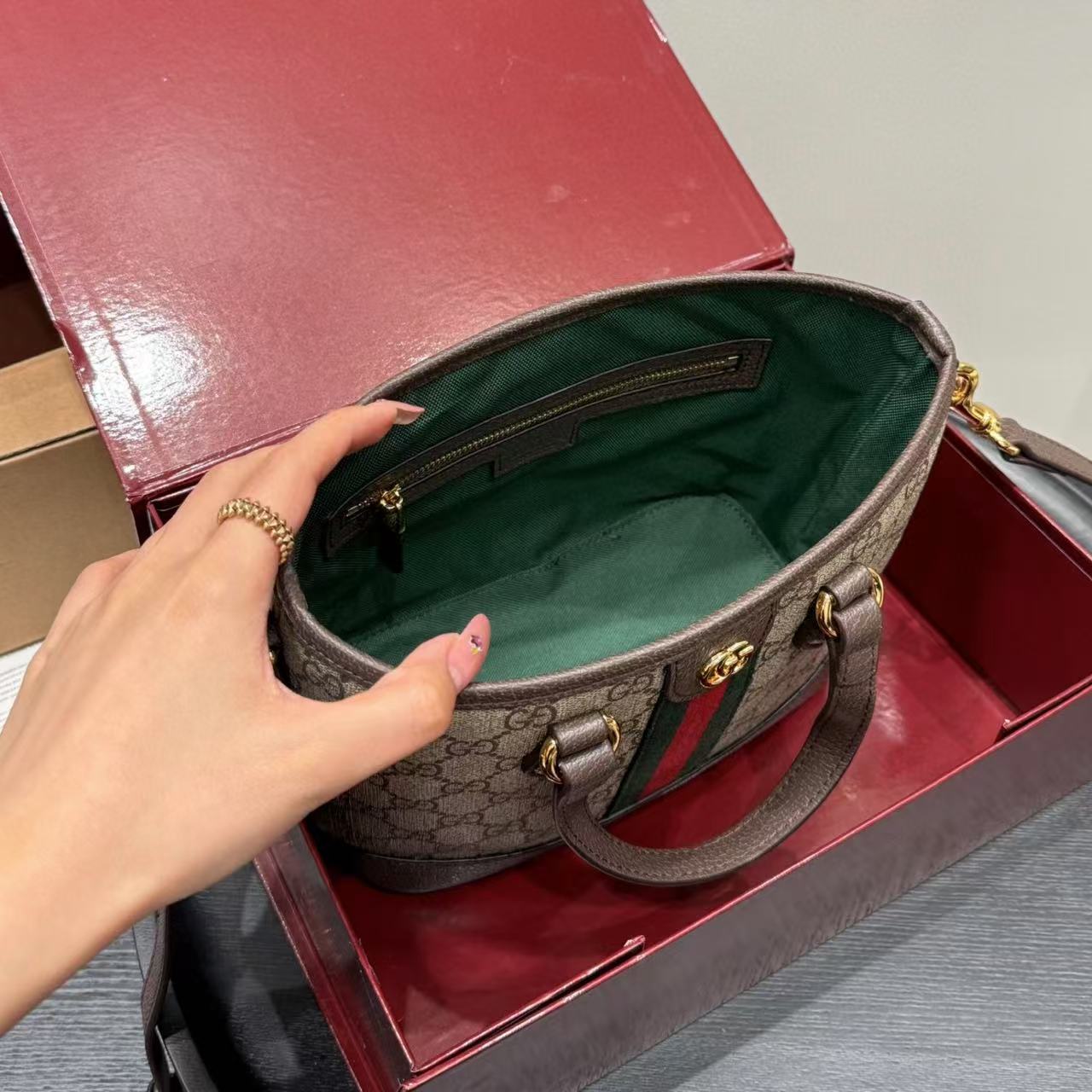 GUCC1 ジャカード牛革ハンドバッグ【50％割引+送料無料】