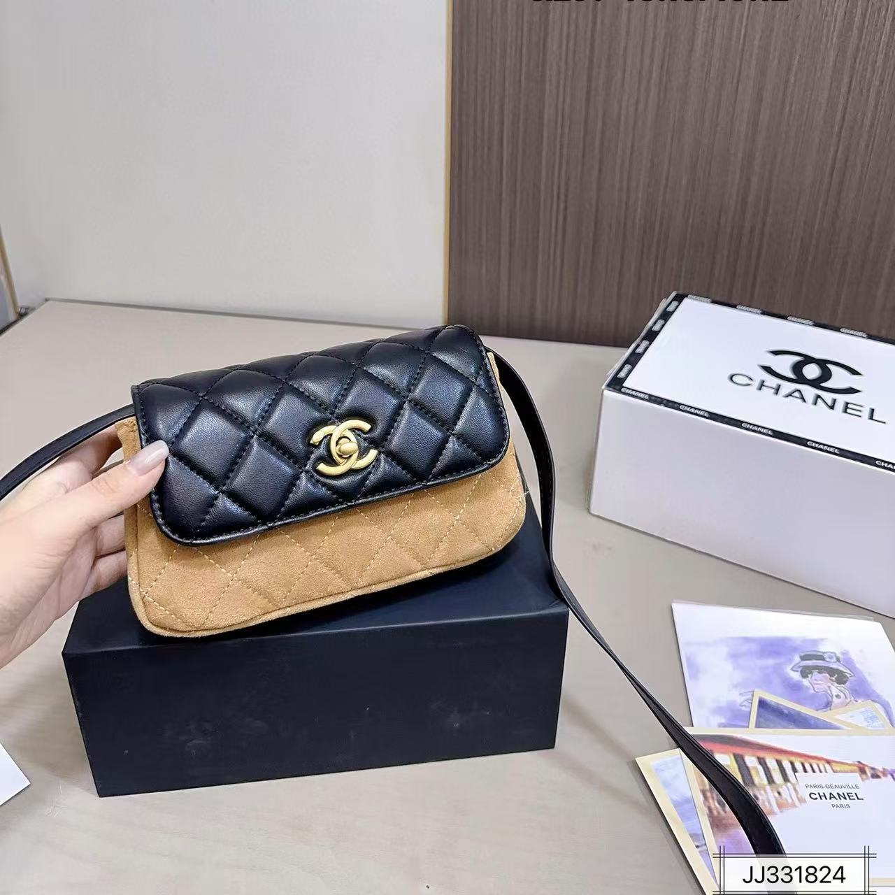 CHANE1 カラーブロック ショルダー クロスボディバッグ【50％割引+送料無料】