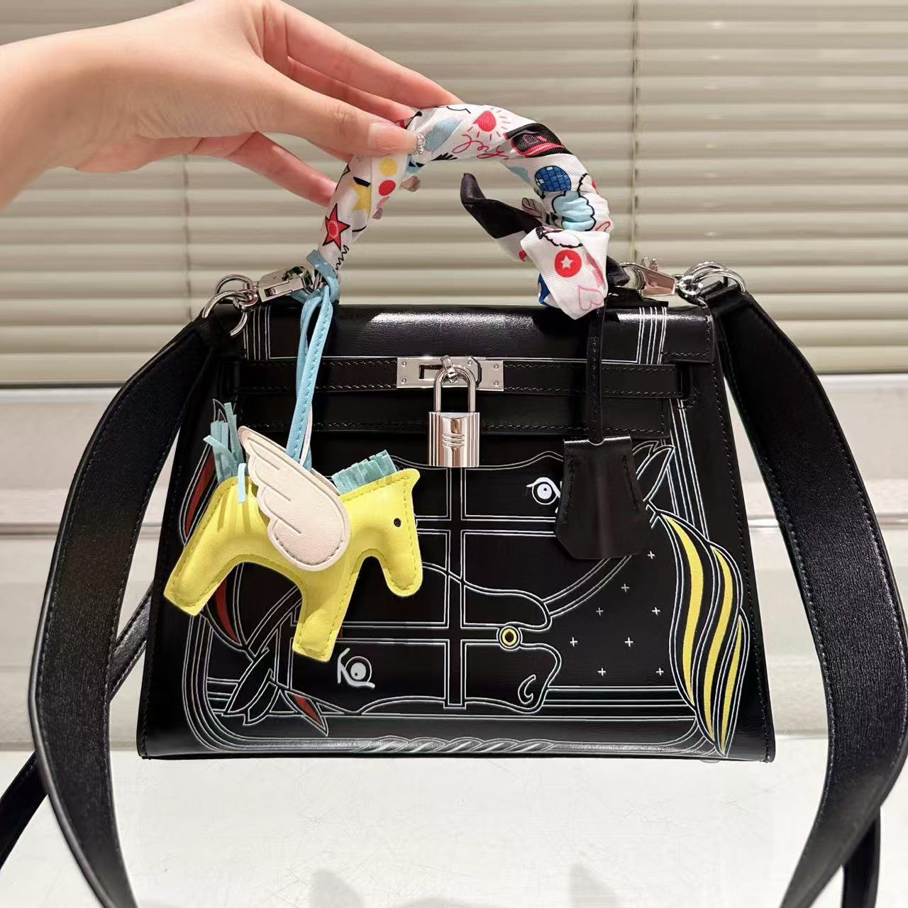 HERME5 高品質手描きハンドバッグ【50％割引+送料無料】