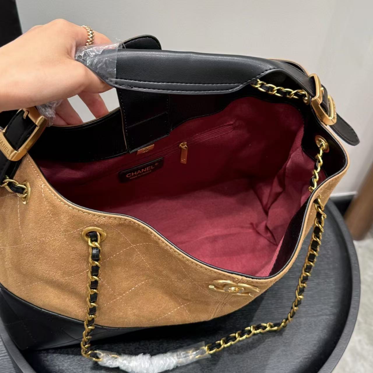 CHANE1 チェーン付きディアスキンショッピングバッグ【50％割引+送料無料】