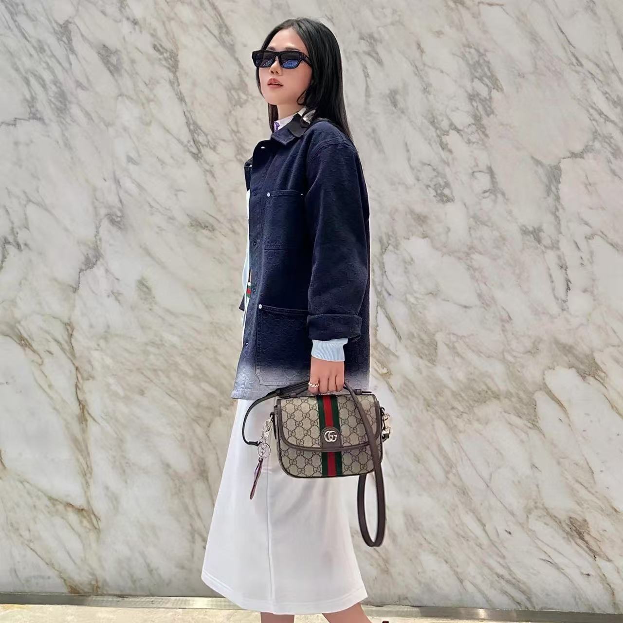 GUCC1 ジャカード ショルダー クロスボディバッグ【50％割引+送料無料】