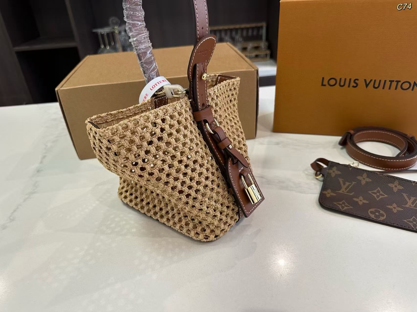 LVウーブンバケットバッグ【50％割引+送料無料】