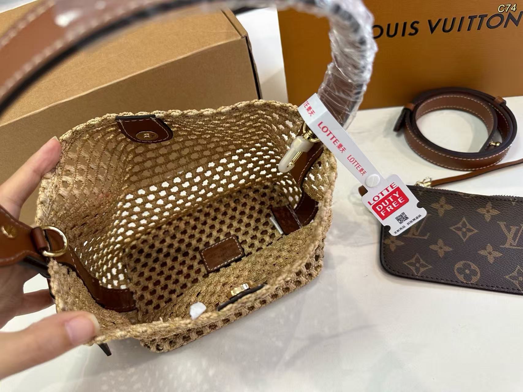 LVウーブンバケットバッグ【50％割引+送料無料】