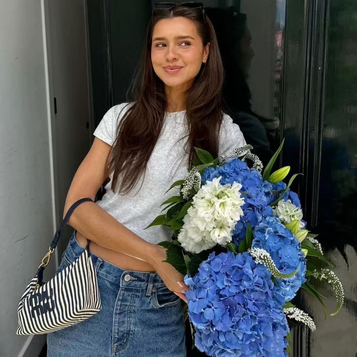 M1UM1U ストライプトートバッグ【50％割引+送料無料】