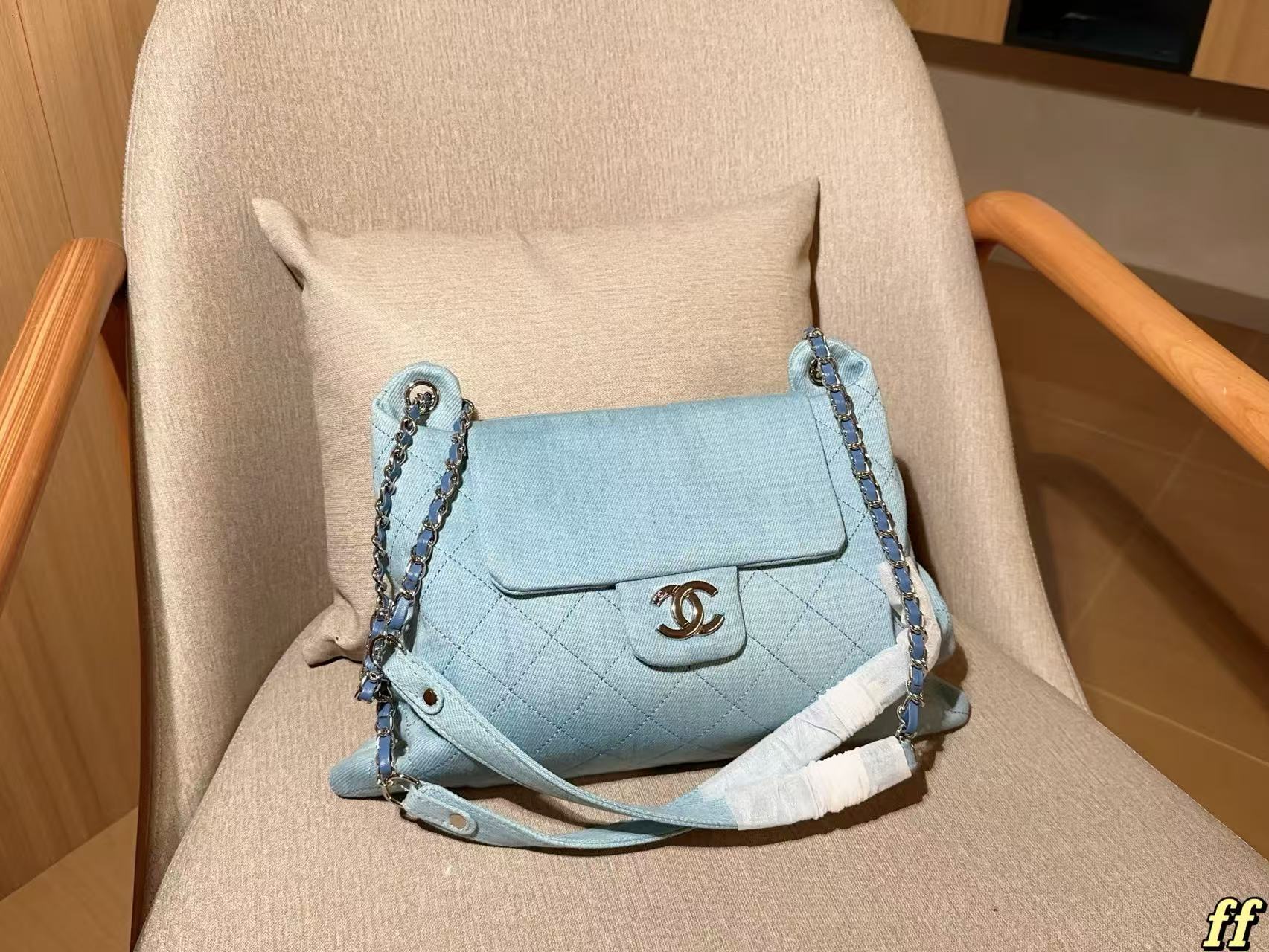 CHANE1 チェーンデニムバッグ【50％割引+送料無料】