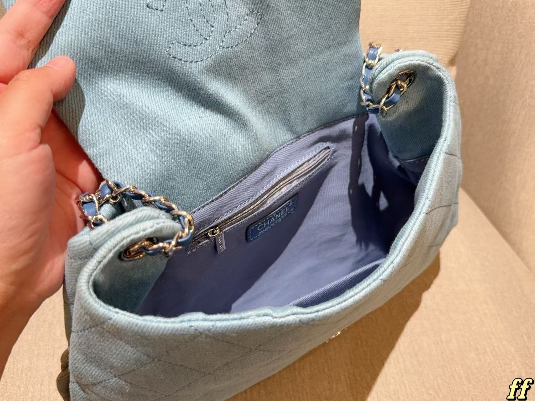 CHANE1 チェーンデニムバッグ【50％割引+送料無料】