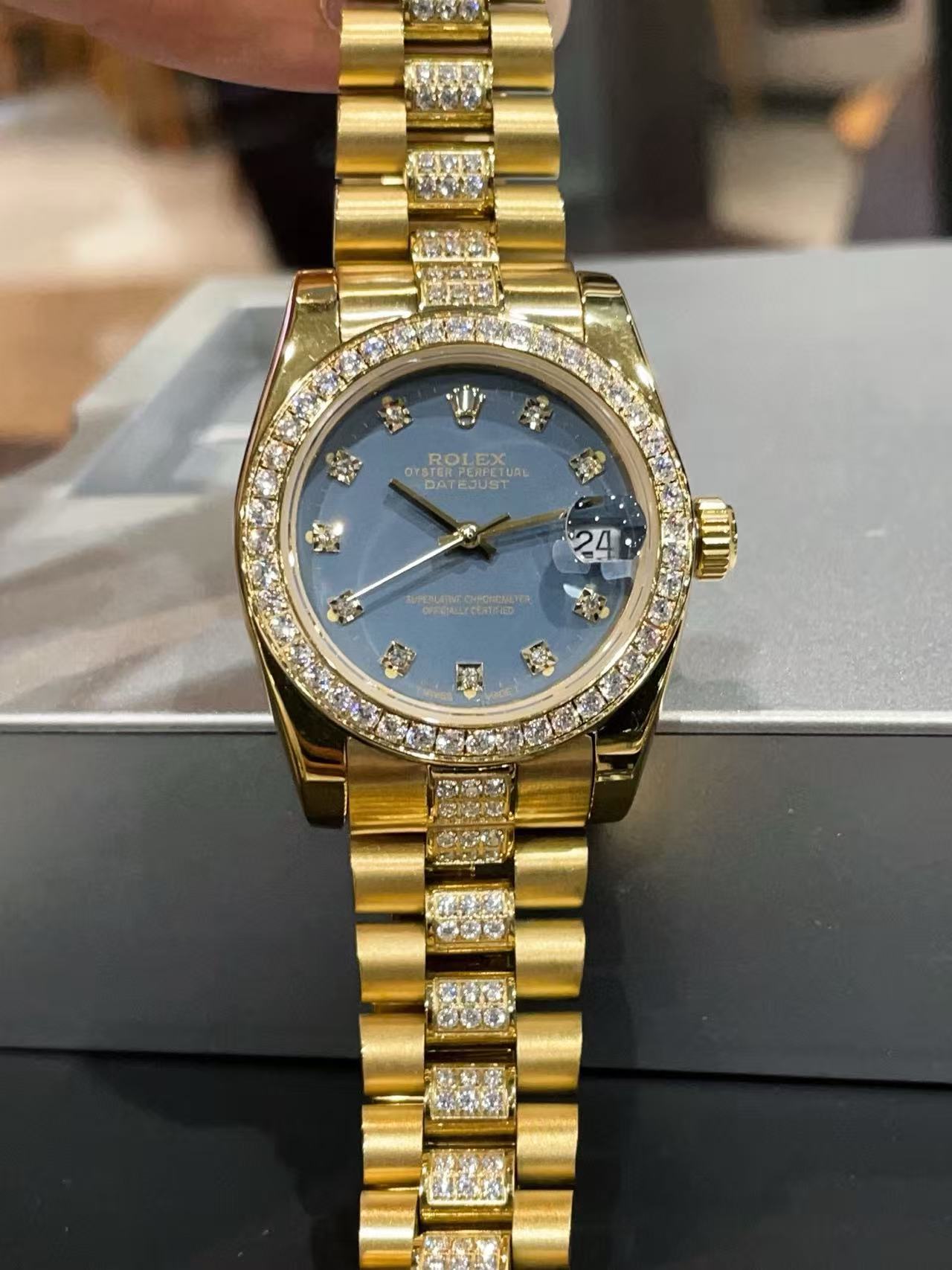 R0LEX クラシック ダイヤモンド スチールストラップ レディースウォッチ【50％割引+送料無料】