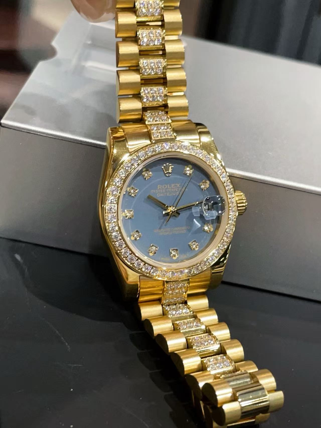 R0LEX クラシック ダイヤモンド スチールストラップ レディースウォッチ【50％割引+送料無料】