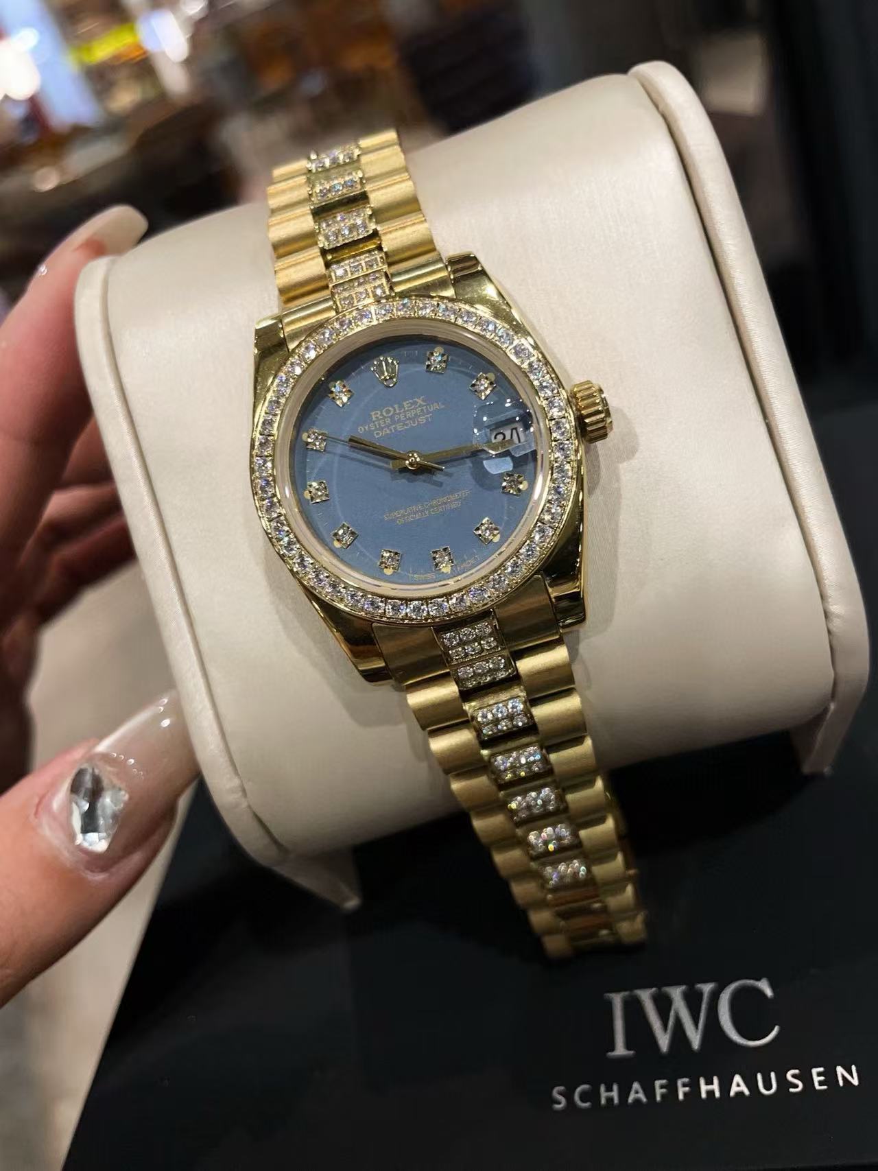 R0LEX クラシック ダイヤモンド スチールストラップ レディースウォッチ【50％割引+送料無料】