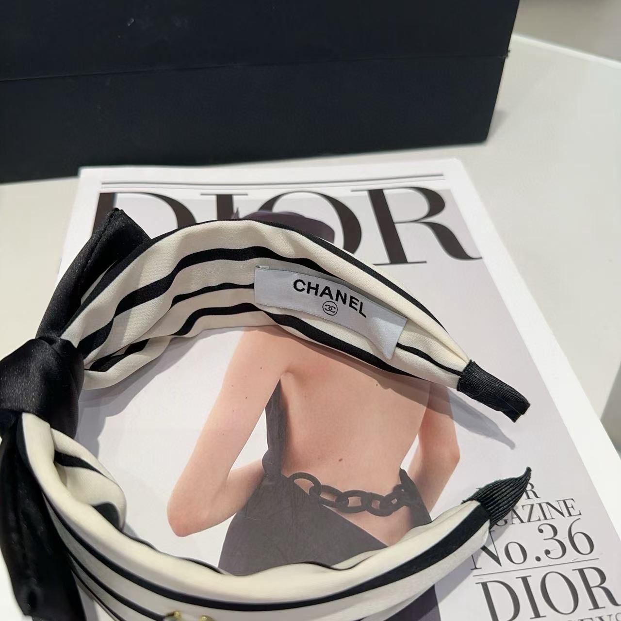 CHANE1 ストライプダブルCヘッドバンド【50％割引+送料無料】