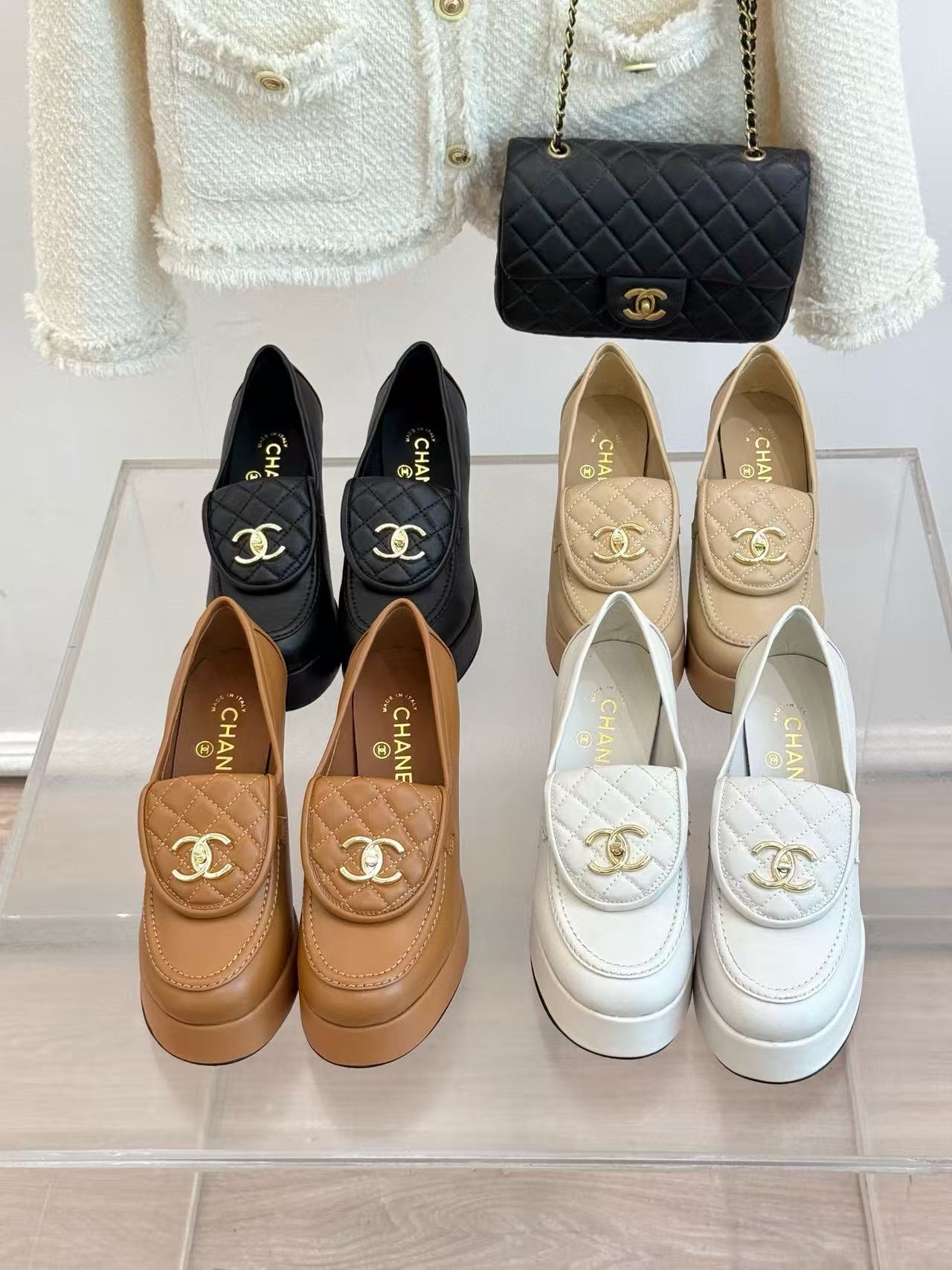 CHANE1 高品質ダブルCハイヒール【50％割引+送料無料】