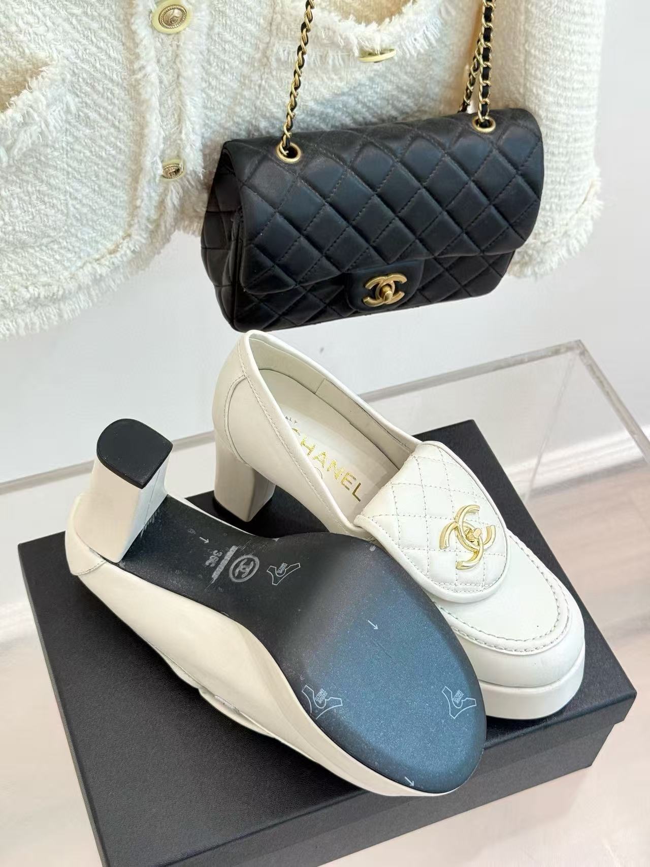 CHANE1 高品質ダブルCハイヒール【50％割引+送料無料】