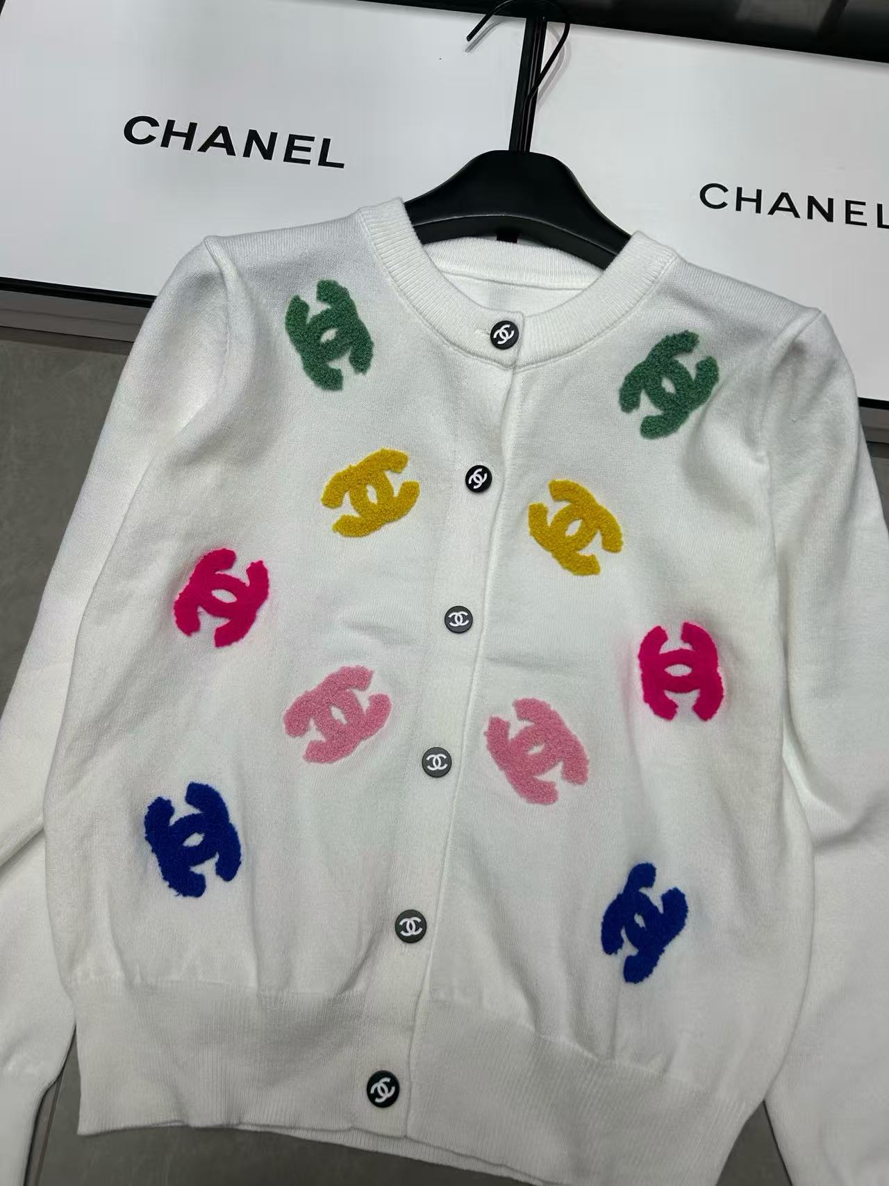 CHANE1 カラフルフロックウールカーディガン【50％割引+送料無料】