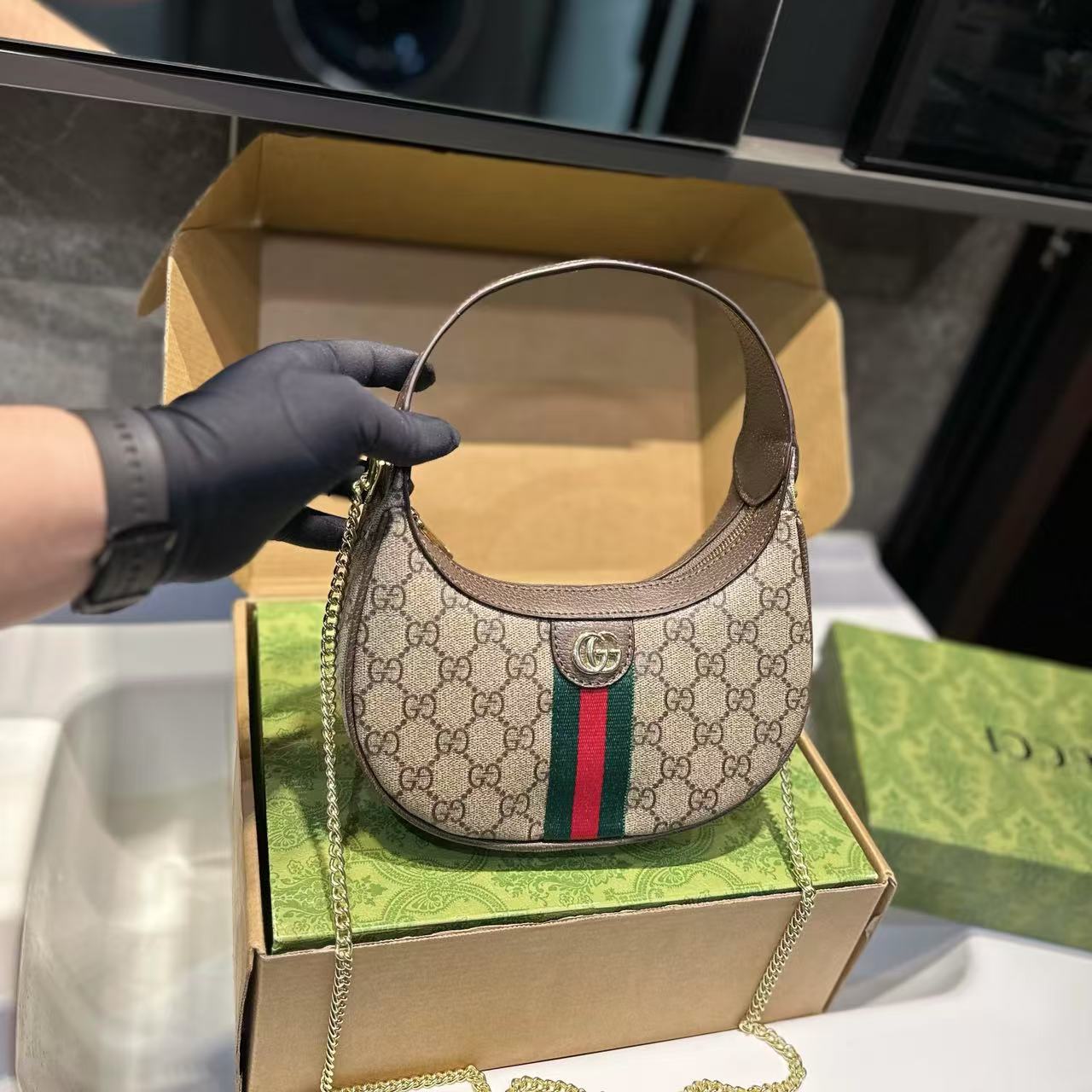 GUCC1 ハーフサークルハンドバッグ【50％割引+送料無料】