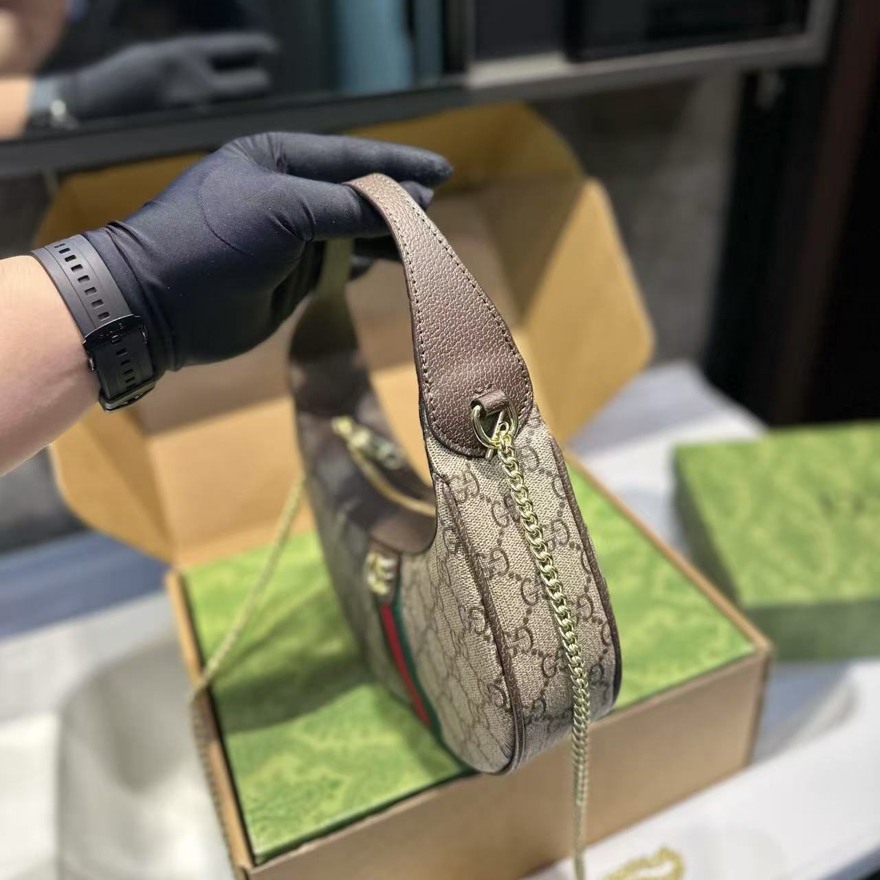 GUCC1 ハーフサークルハンドバッグ【50％割引+送料無料】