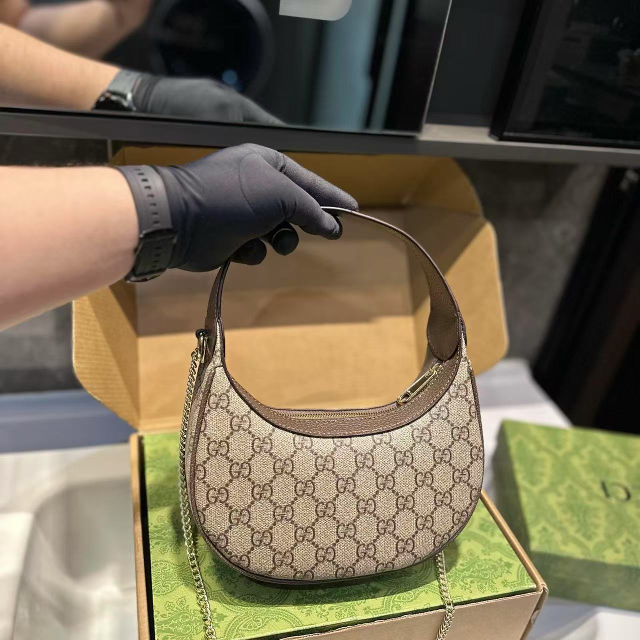 GUCC1 ハーフサークルハンドバッグ【50％割引+送料無料】