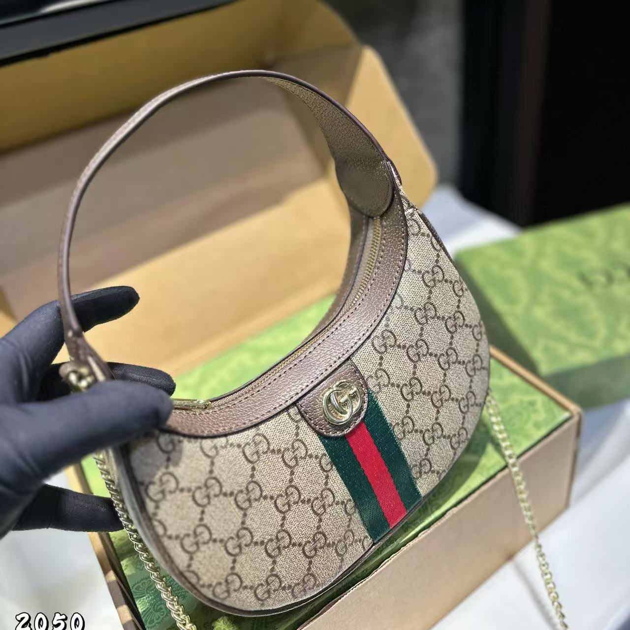 GUCC1 ハーフサークルハンドバッグ【50％割引+送料無料】