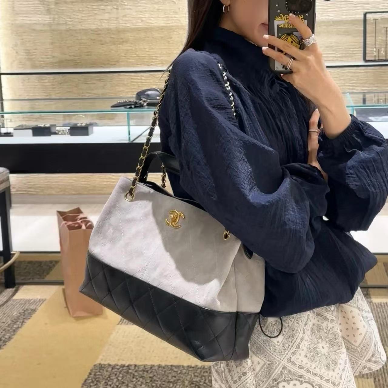 CHANE1 ディアスキンチェーンショッピングバッグ【50％割引+送料無料】