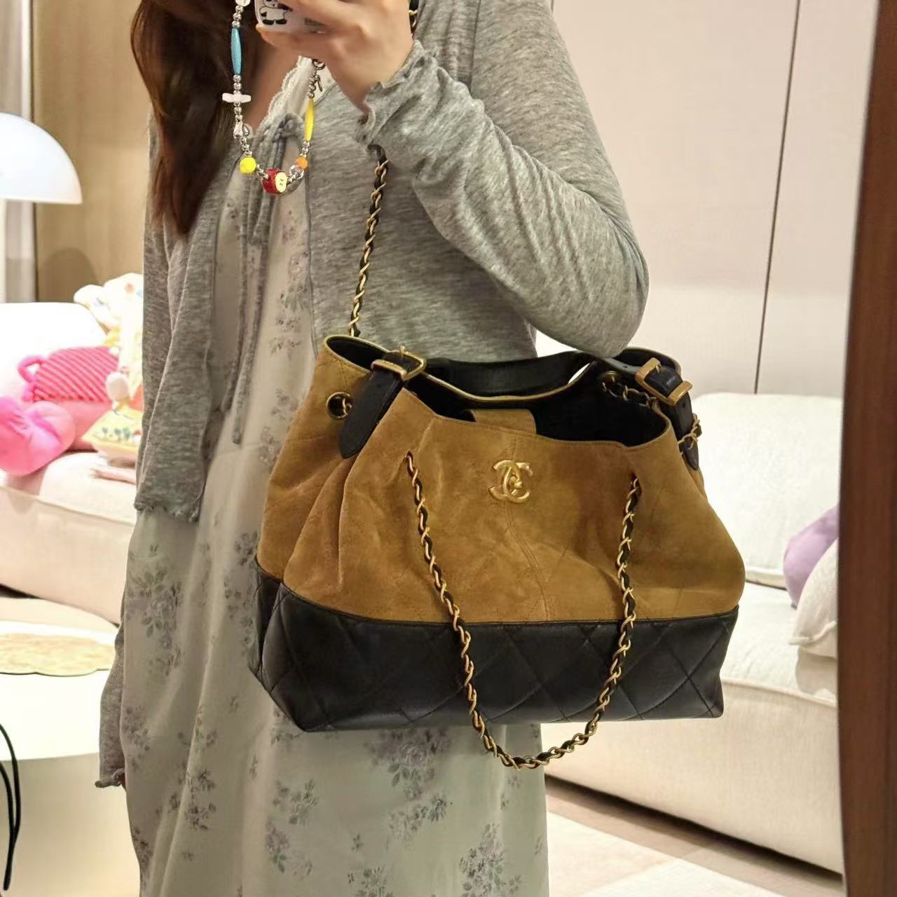 CHANE1 ディアスキンチェーンショッピングバッグ【50％割引+送料無料】