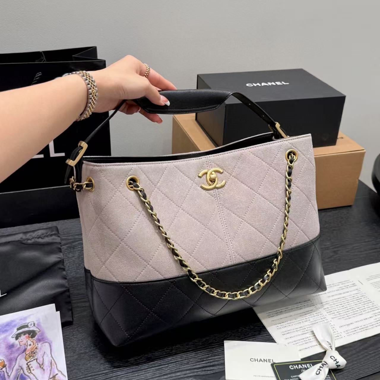 CHANE1 ディアスキンチェーンショッピングバッグ【50％割引+送料無料】