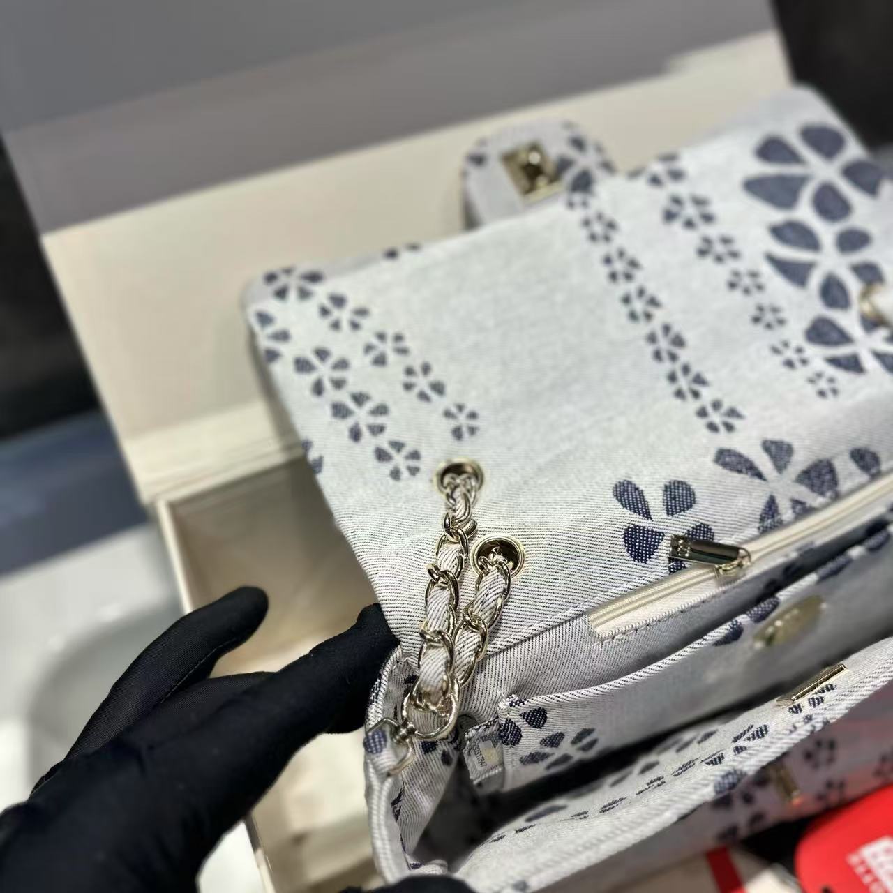 CHANE1 CFプリントチェーンバッグ【50％割引+送料無料】