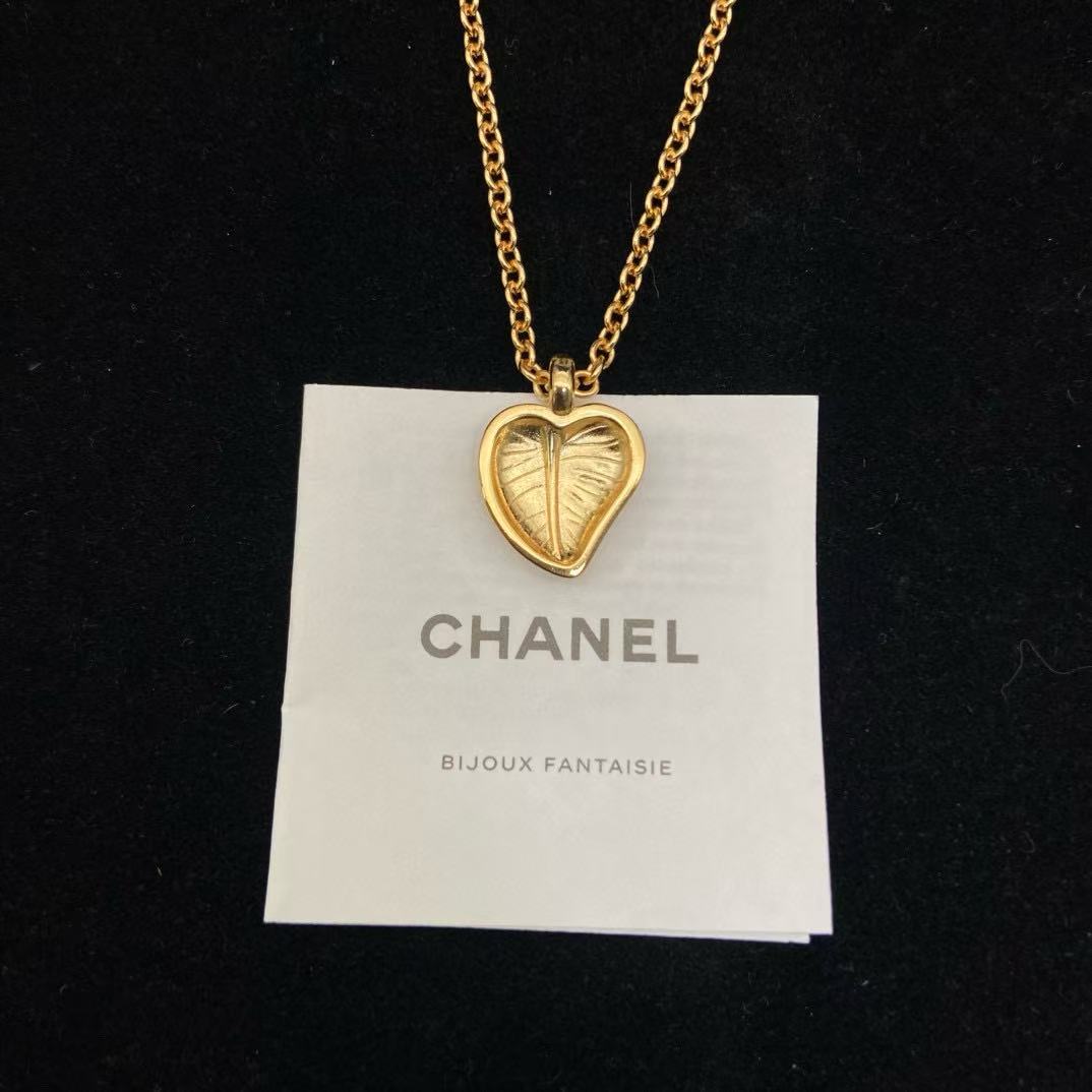 CHANE1 ダブルC ピーチハート イヤリング + ネックレス 2点セット【50％割引+送料無料】