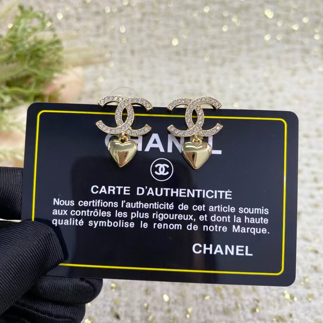 CHANE1 ダブルCハートイヤリング【50％割引+送料無料】