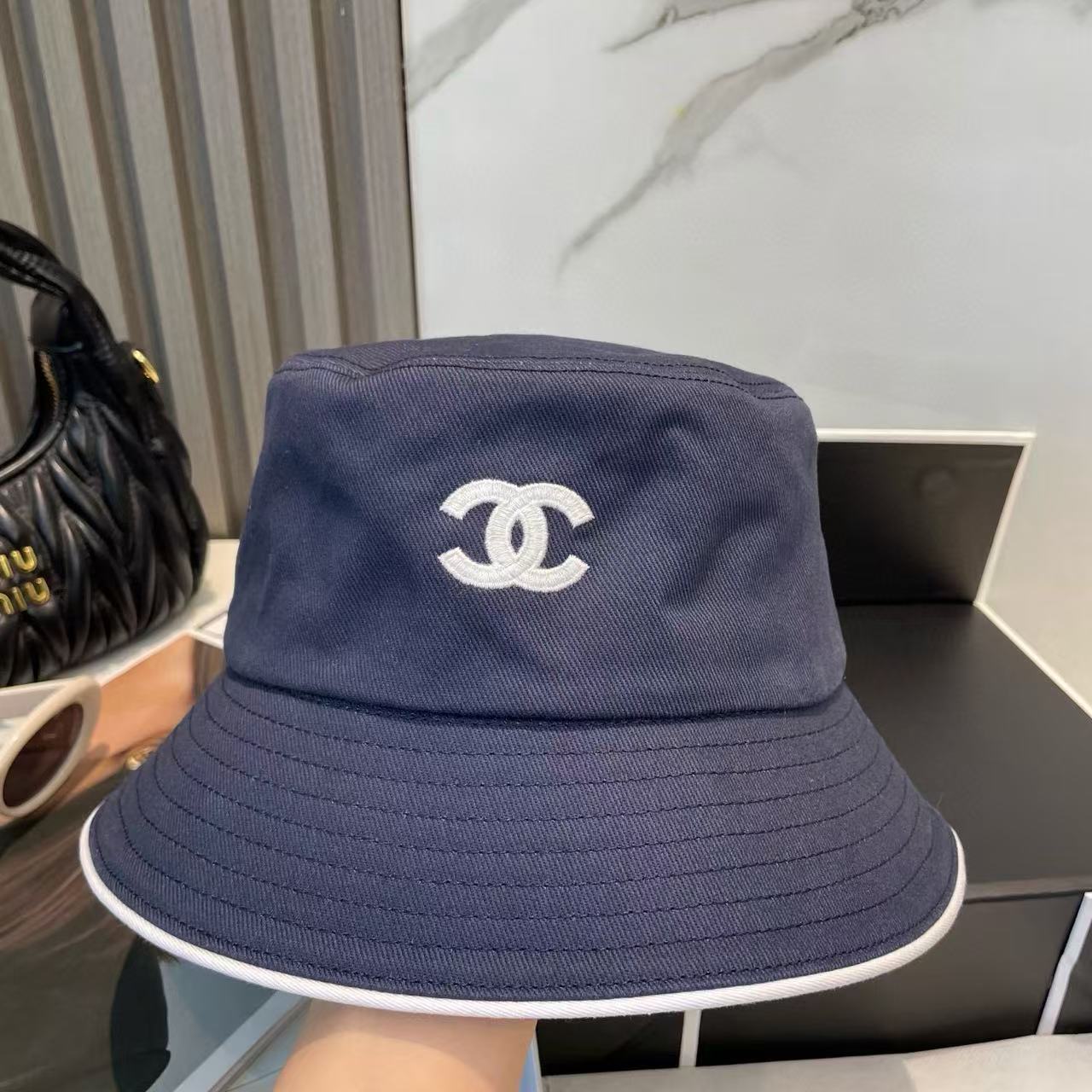 CHANE1 シンプルダブルCバケットハット【50％割引+送料無料】