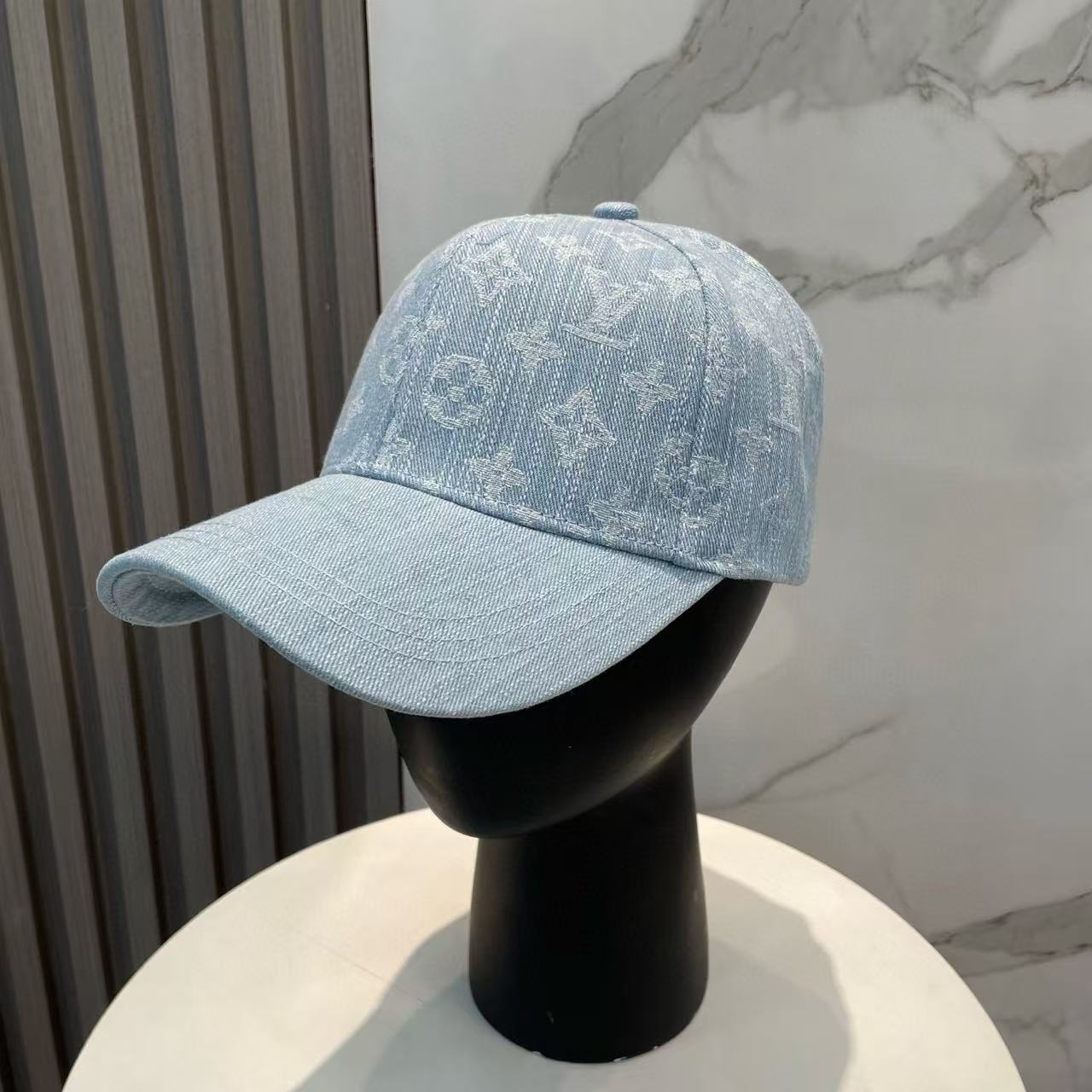 LVデニムプリントベースボールキャップ【50％割引+送料無料】