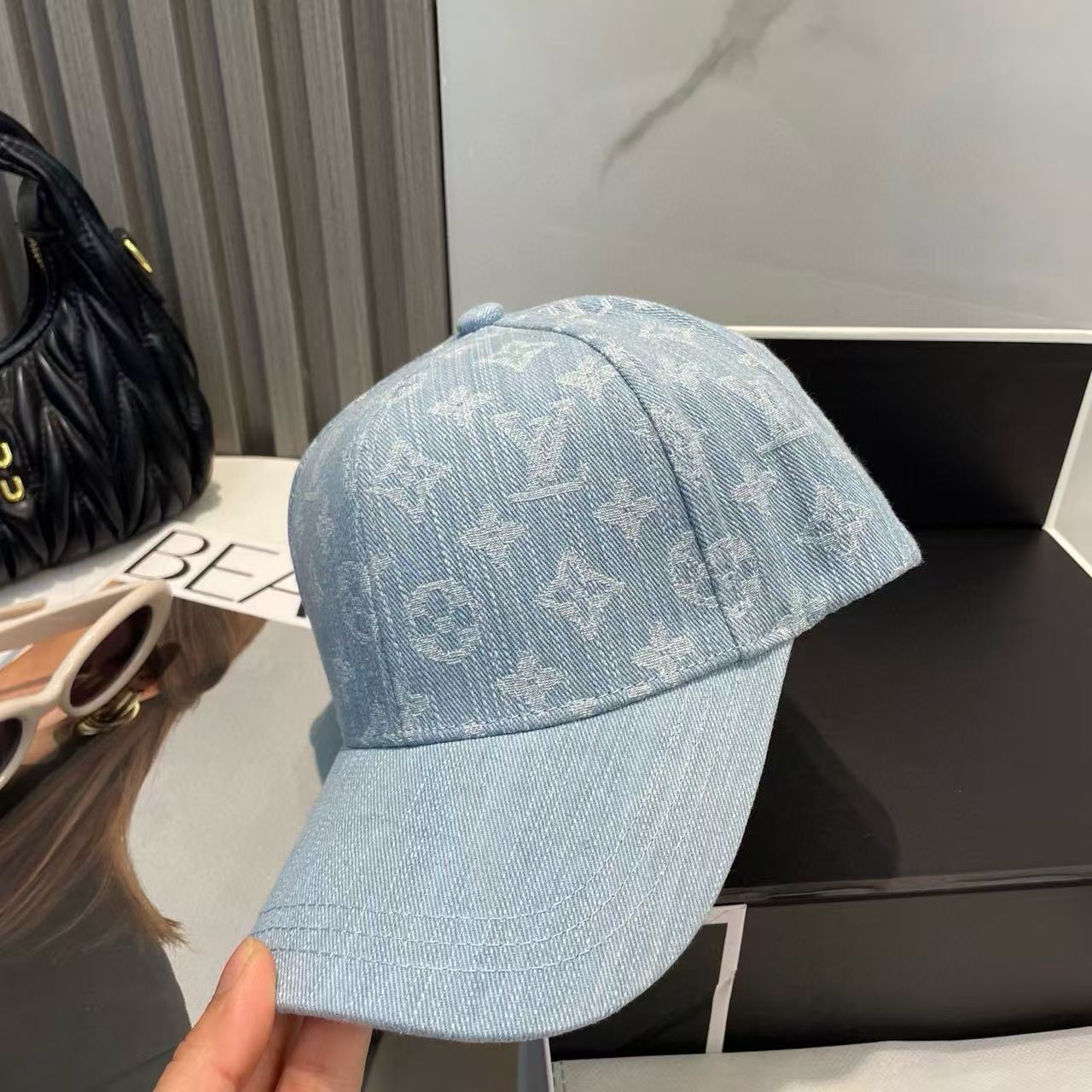 LVデニムプリントベースボールキャップ【50％割引+送料無料】