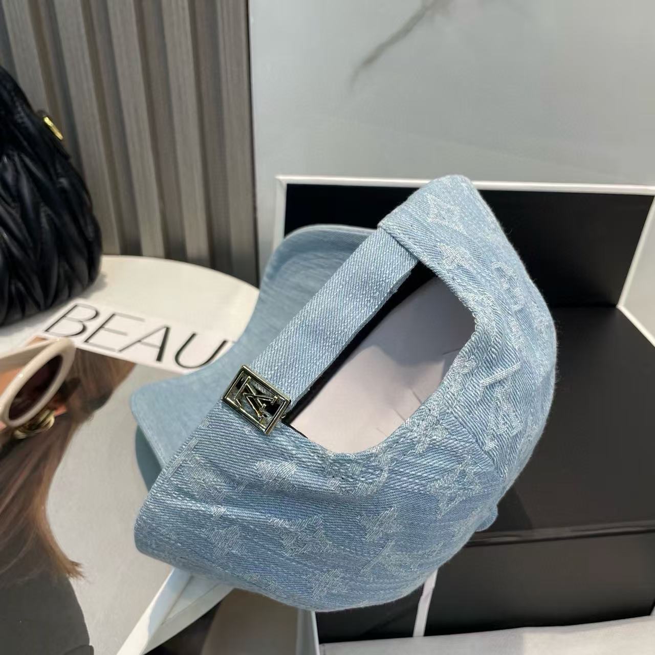 LVデニムプリントベースボールキャップ【50％割引+送料無料】