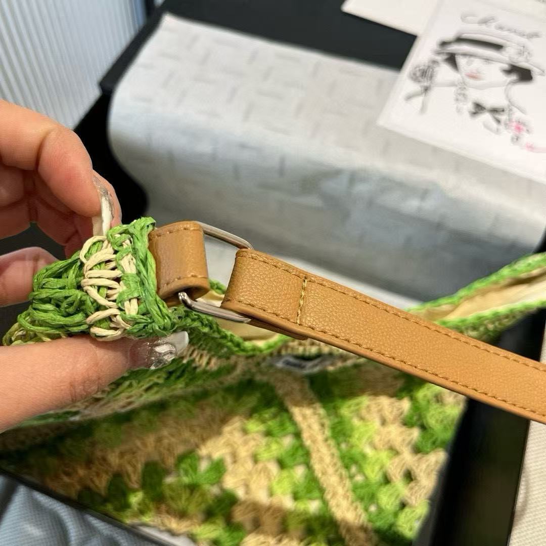 M1UM1U グリーン織りトートバッグ【50％割引+送料無料】