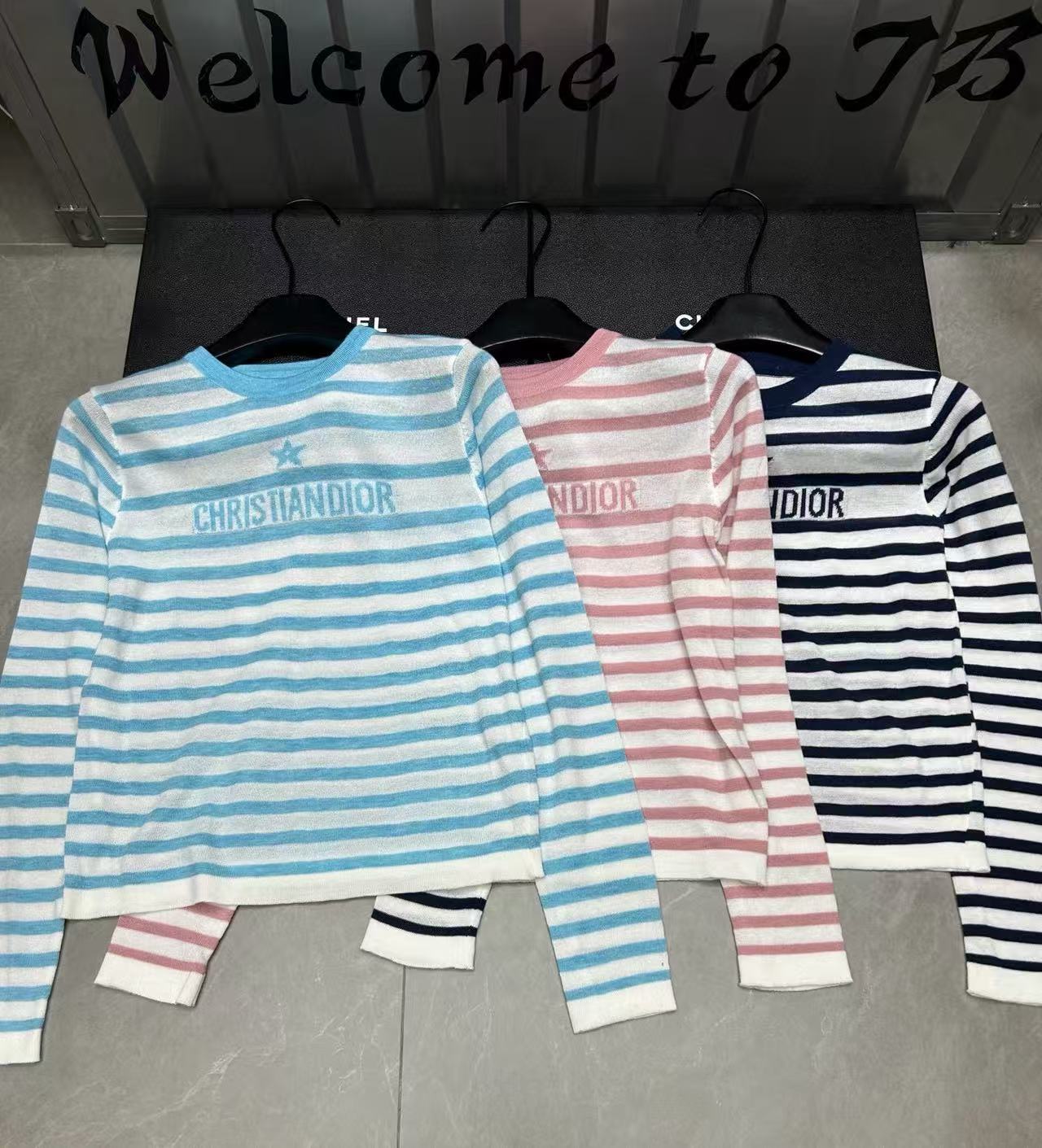 DI0R ストライプウールセーター【50％割引+送料無料】