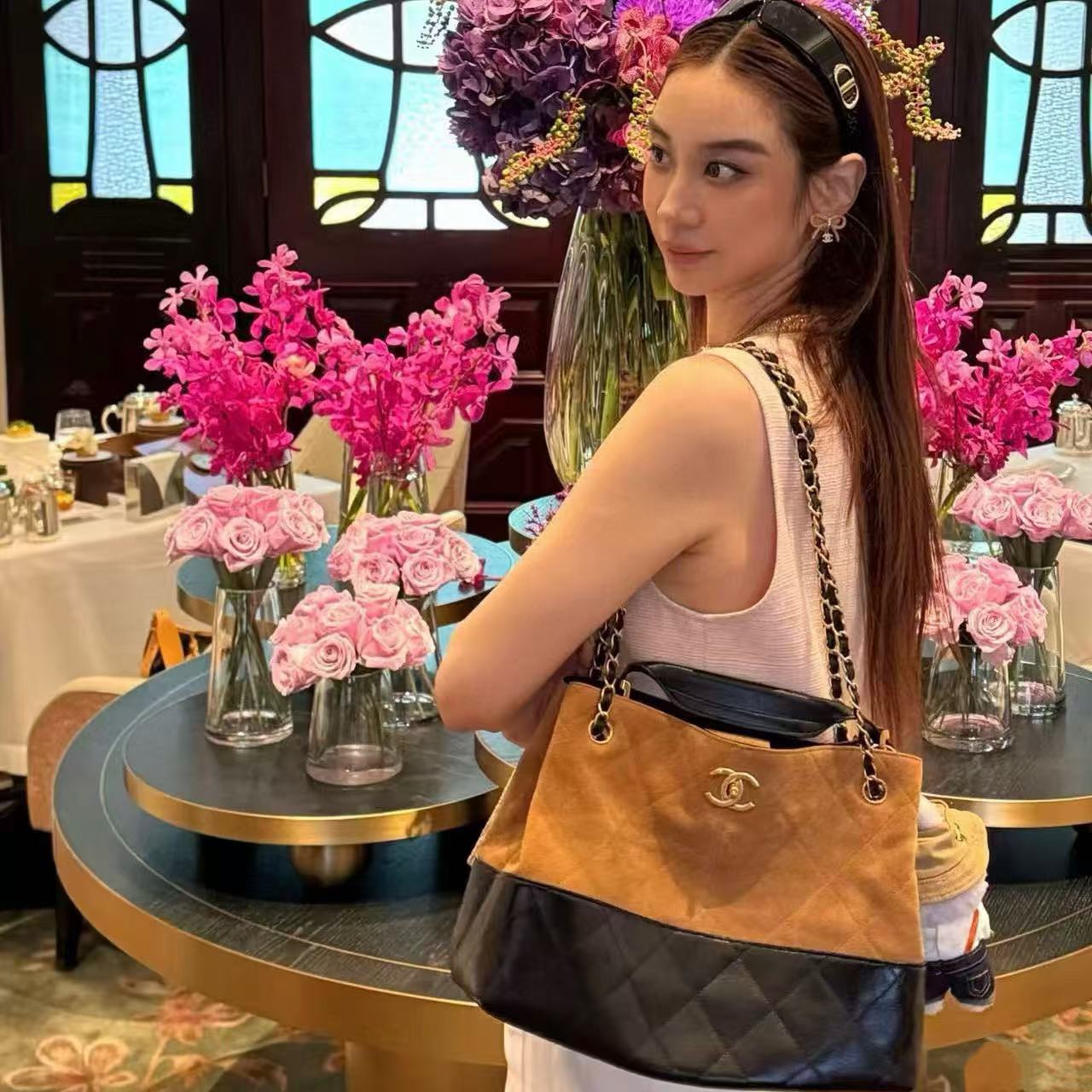 CHANE1 チェーン鹿ベルベットショッピングバッグ【50％割引+送料無料】