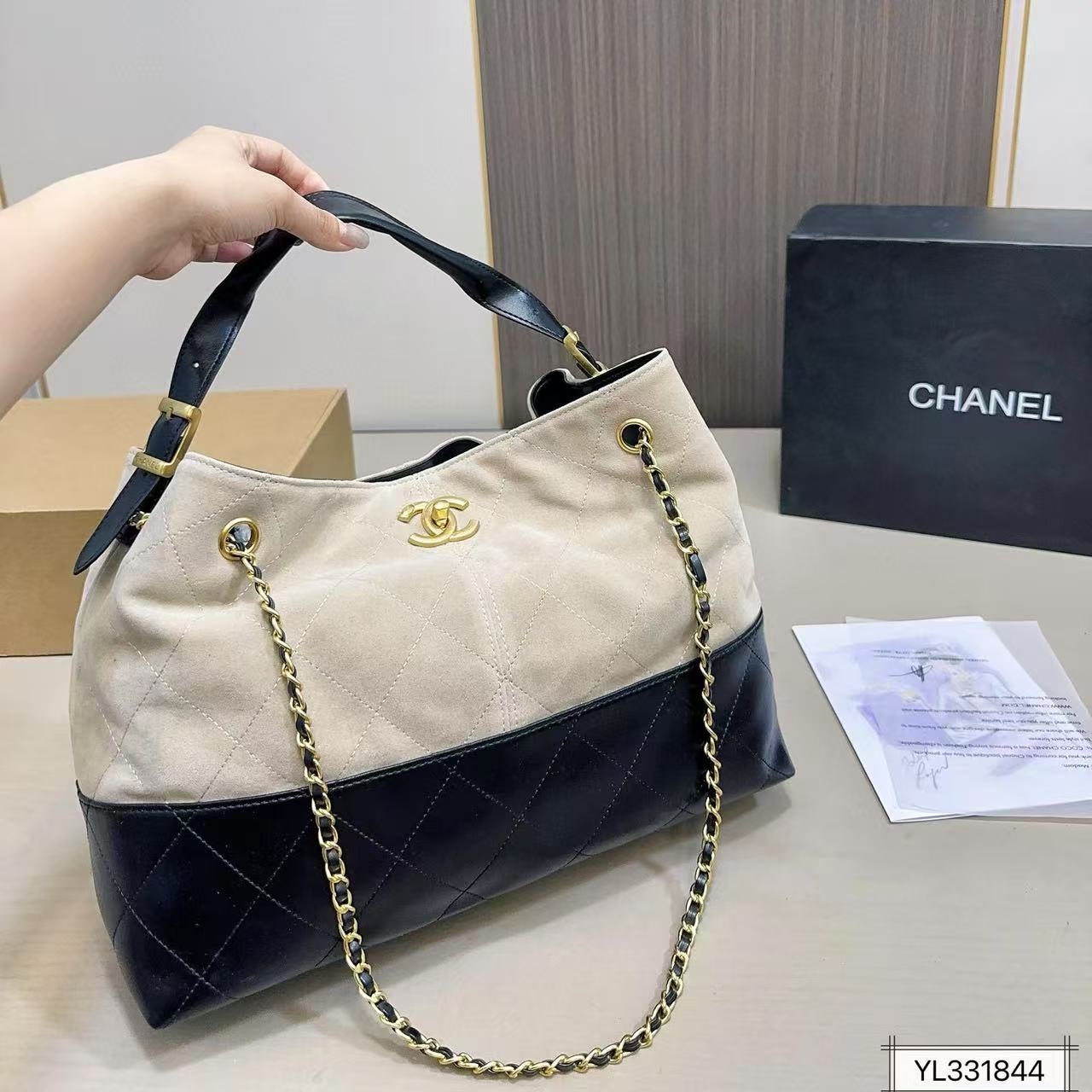 CHANE1 チェーン鹿ベルベットショッピングバッグ【50％割引+送料無料】