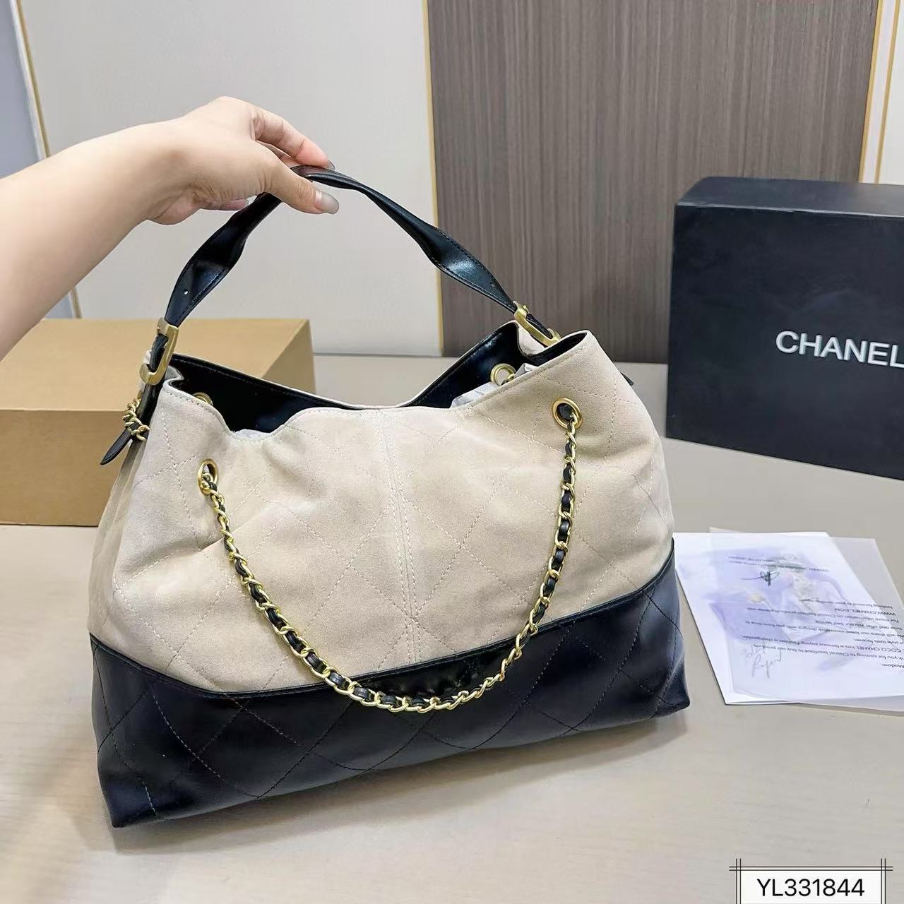 CHANE1 チェーン鹿ベルベットショッピングバッグ【50％割引+送料無料】