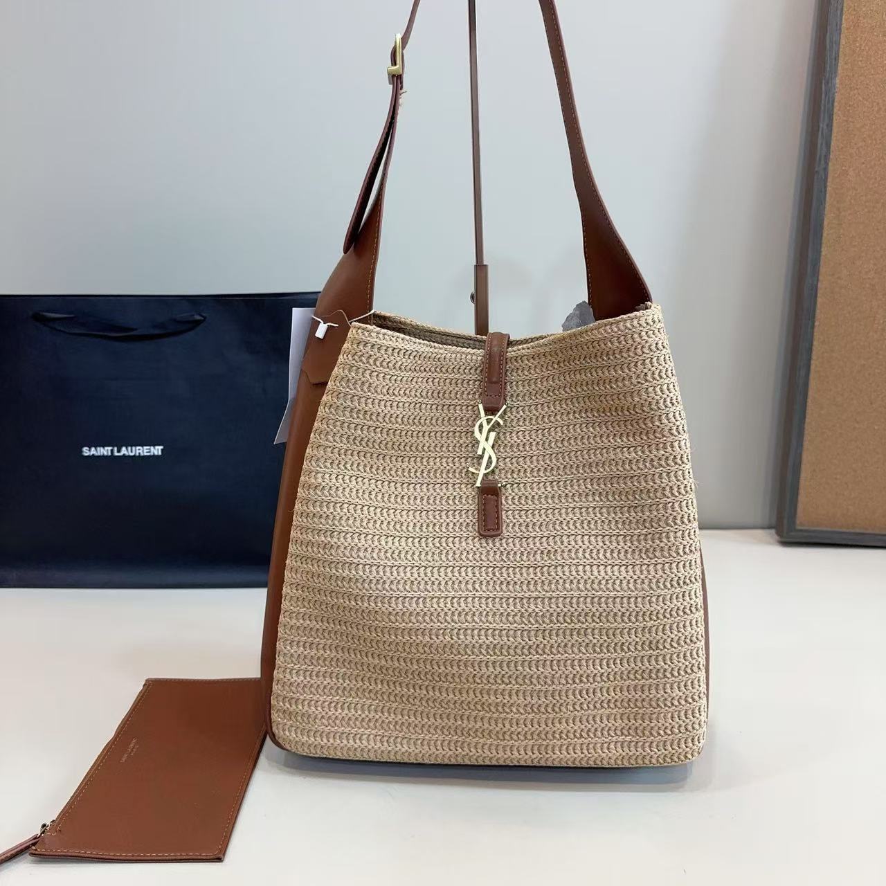 YSL織りアンダーアームバケットバッグ【50％割引+送料無料】