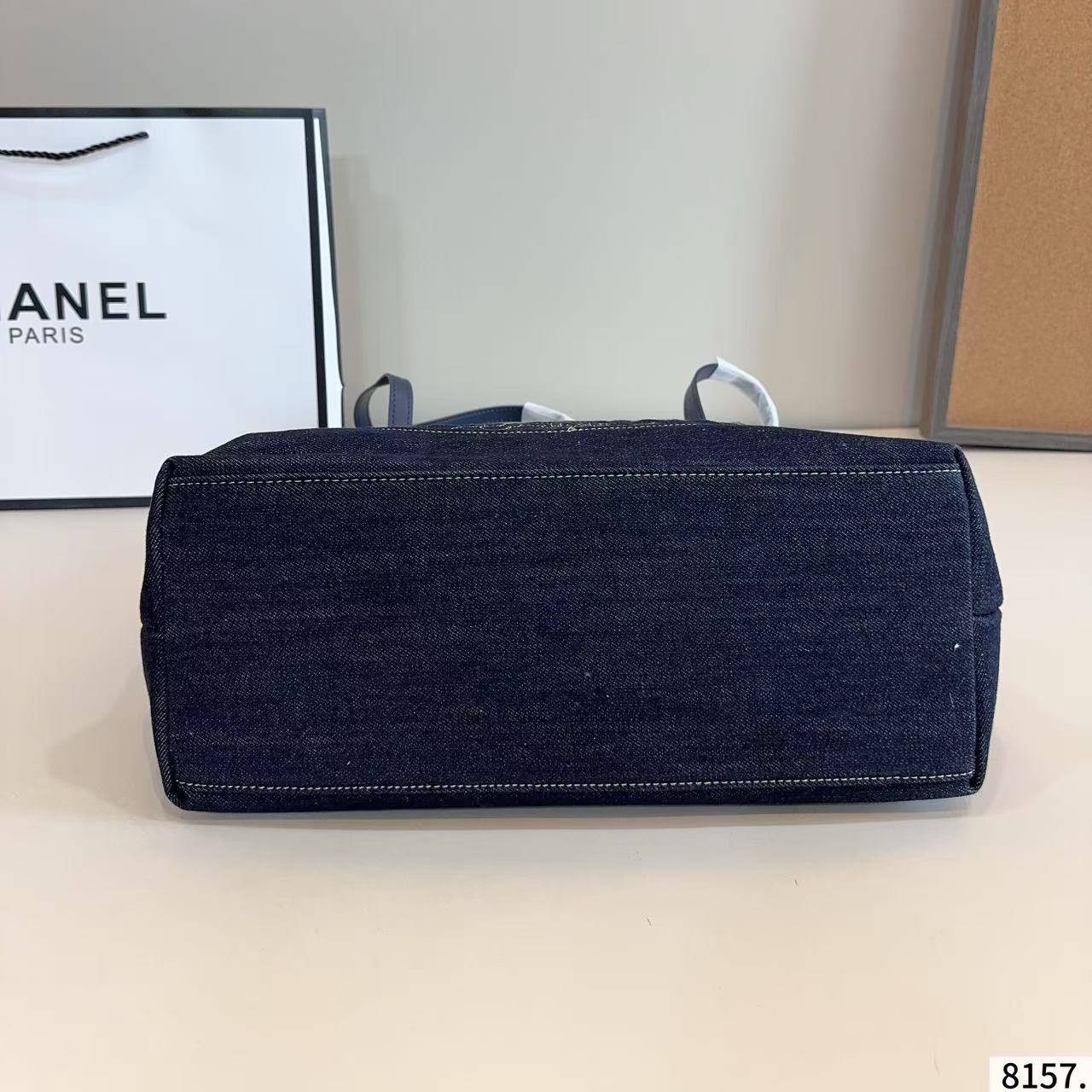 CHANE1 刺繍文字デニムショッピングバッグ【50％割引+送料無料】