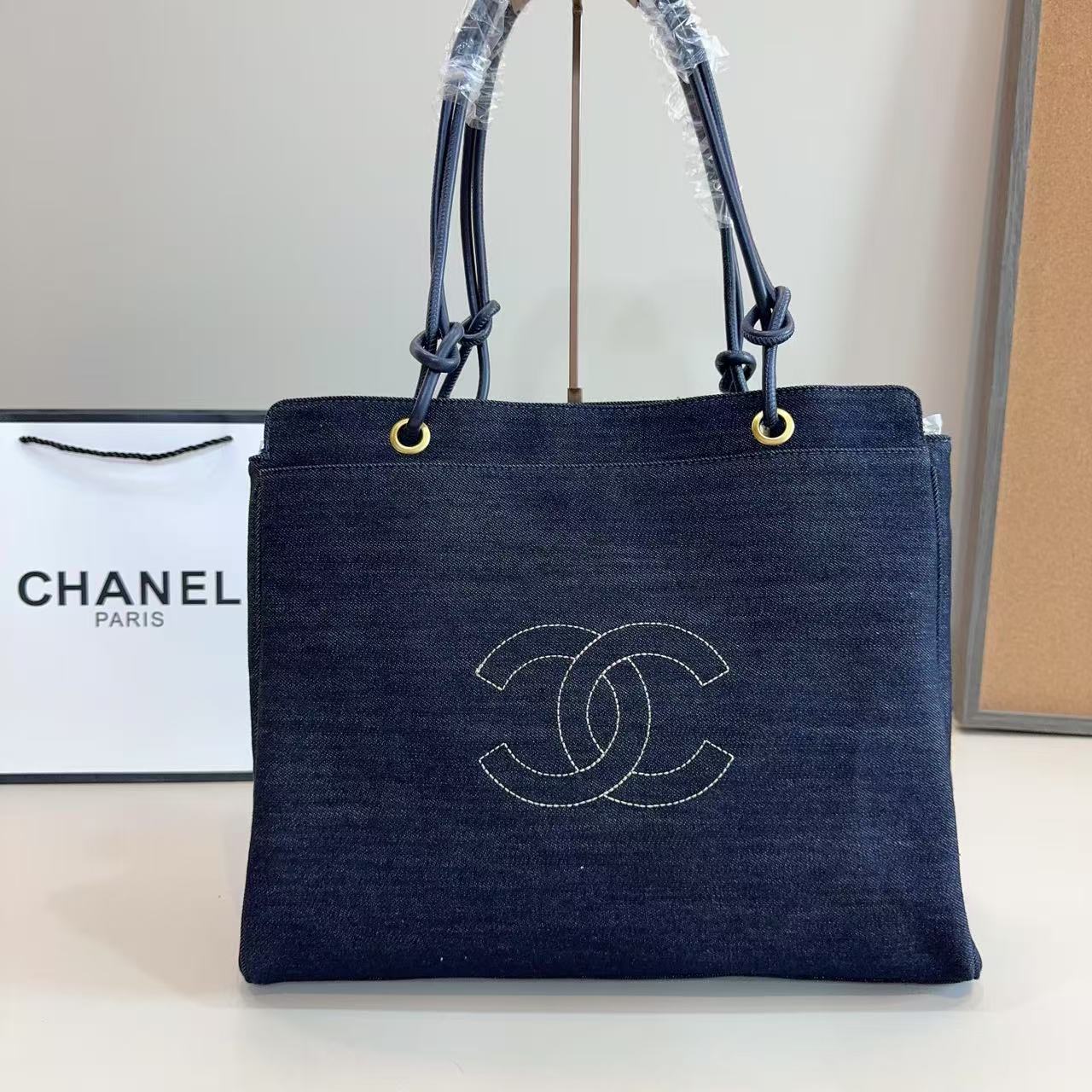 CHANE1 ダブルC デニムショルダーバッグ【50％割引+送料無料】