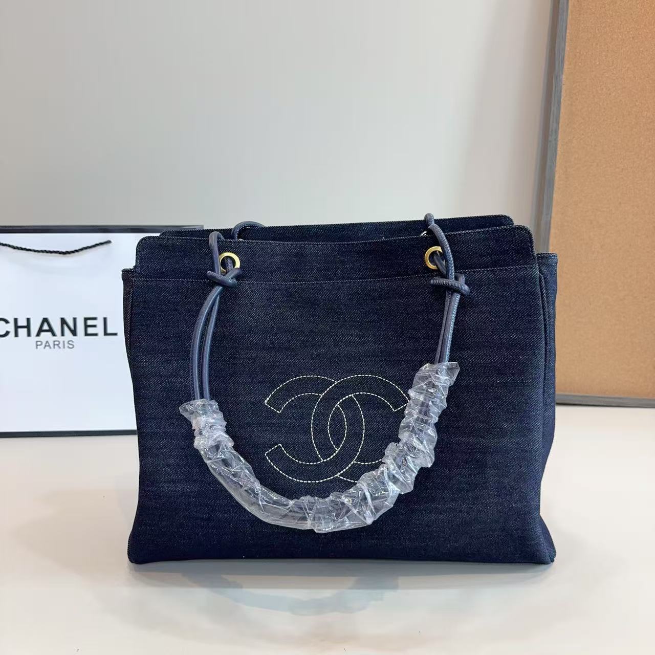 CHANE1 ダブルC デニムショルダーバッグ【50％割引+送料無料】