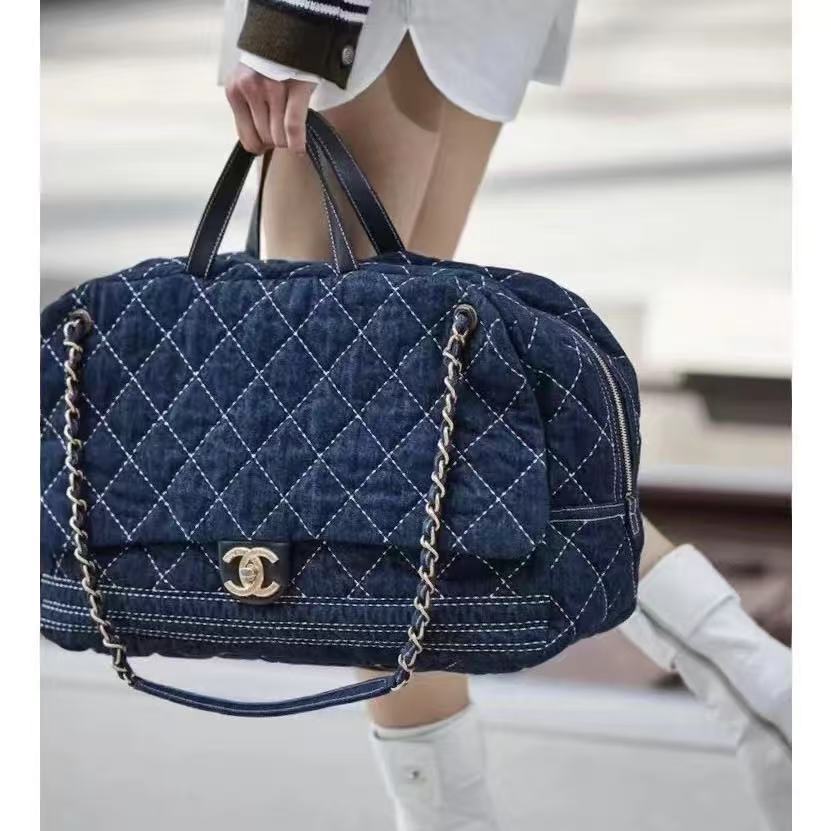 CHANE1 デニムチェーンハンドバッグ【50％割引+送料無料】