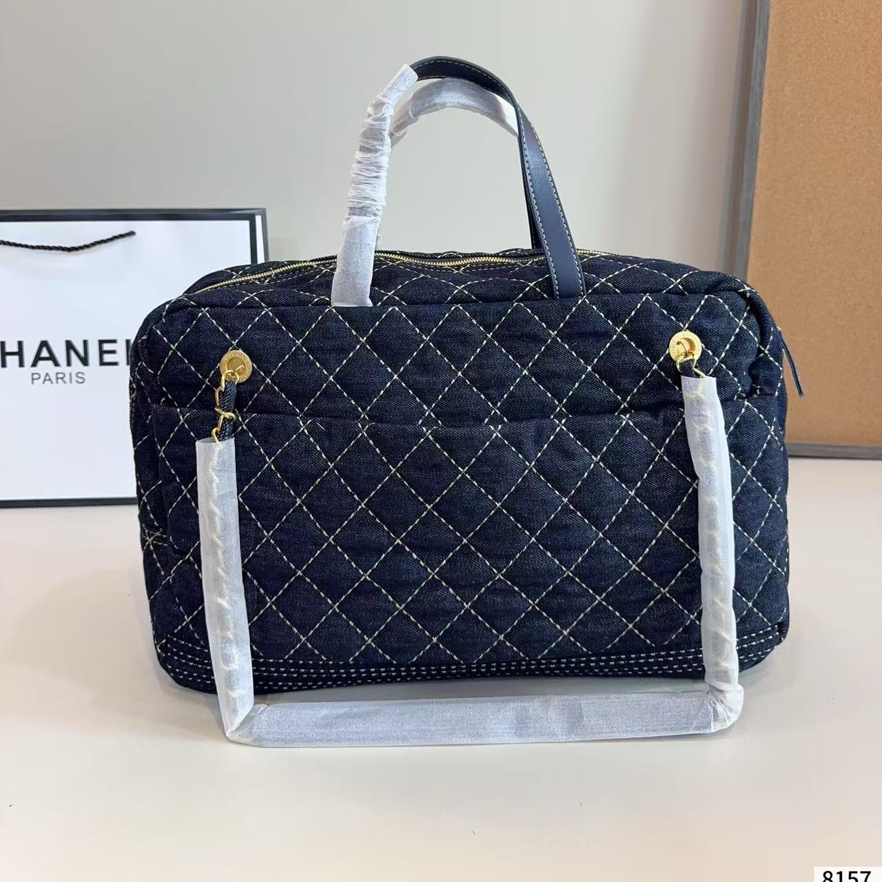 CHANE1 デニムチェーンハンドバッグ【50％割引+送料無料】