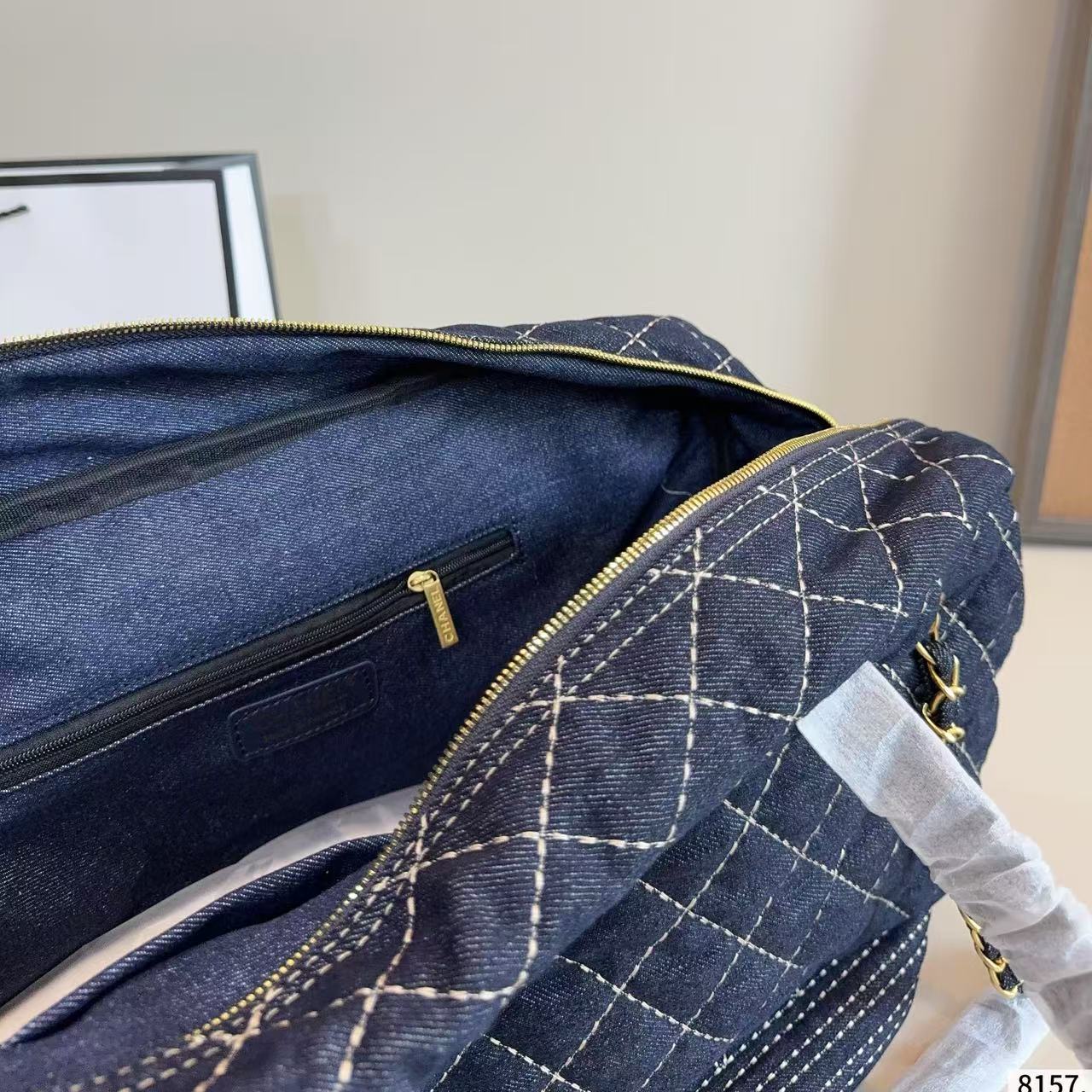 CHANE1 デニムチェーンハンドバッグ【50％割引+送料無料】