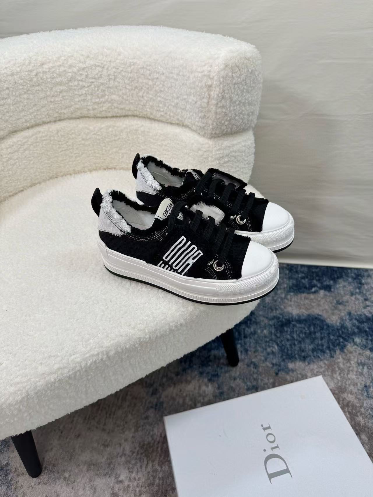 DI0R カラーブロック レースアップ スニーカー【50％割引+送料無料】