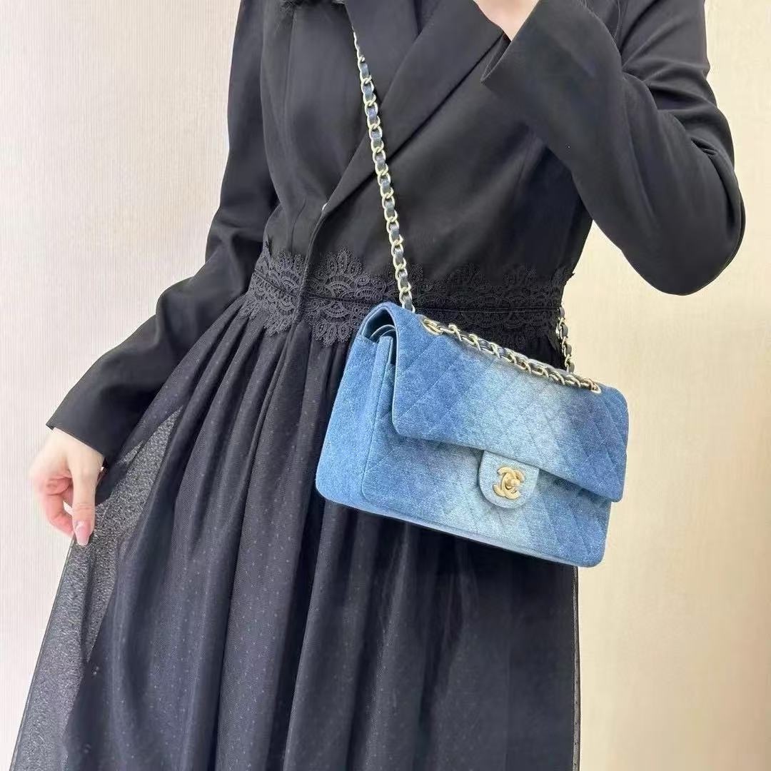 CHANE1 デニムチェーンバッグ【50％割引+送料無料】