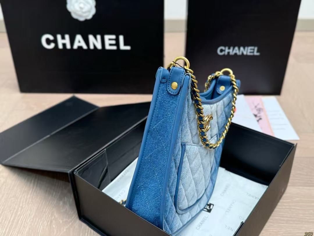 CHANE1 チェーンデニムクロスボディバッグ【50％割引+送料無料】